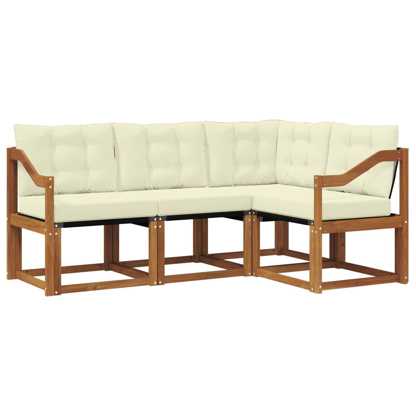 Outdoor-Sofagarnitur 4 stk. Natur und Creme