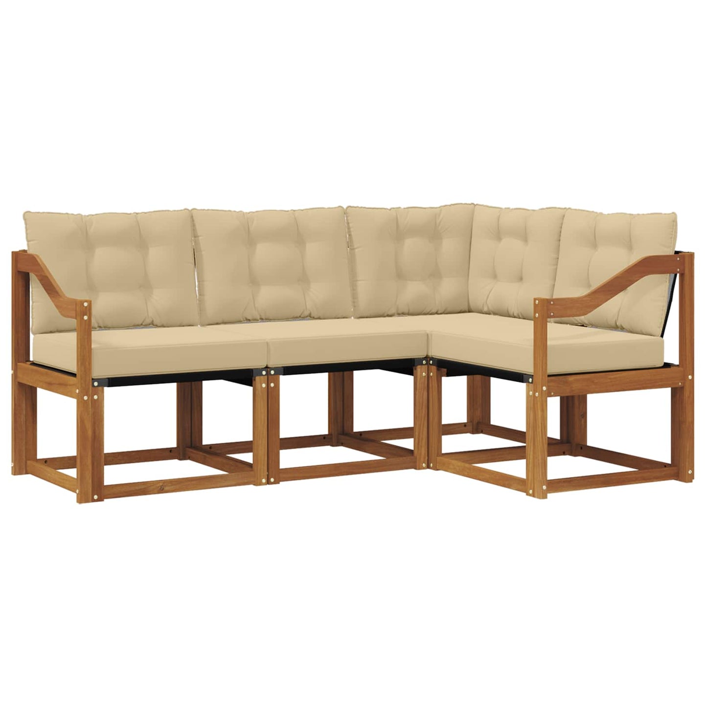 Outdoor-Sofagarnitur 4 stk. Natur und Beige