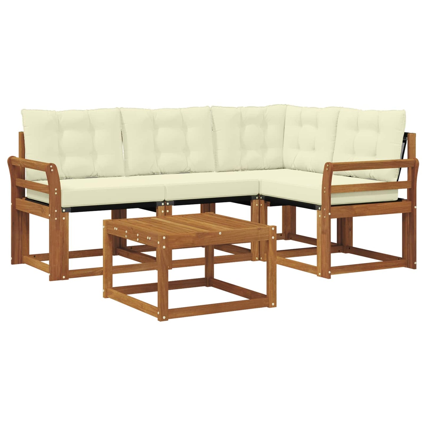 Outdoor-Sofagarnitur 5 stk. Natur und Creme