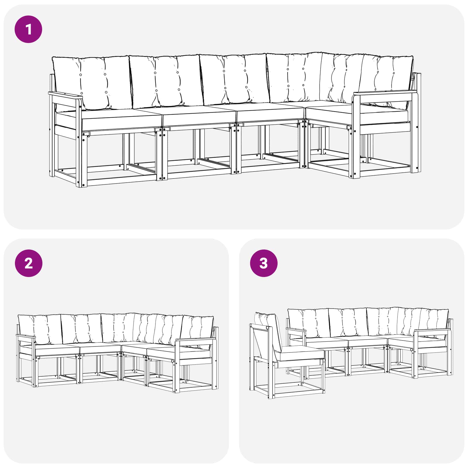 Outdoor-Sofagarnitur 5 stk. Natur und Beige