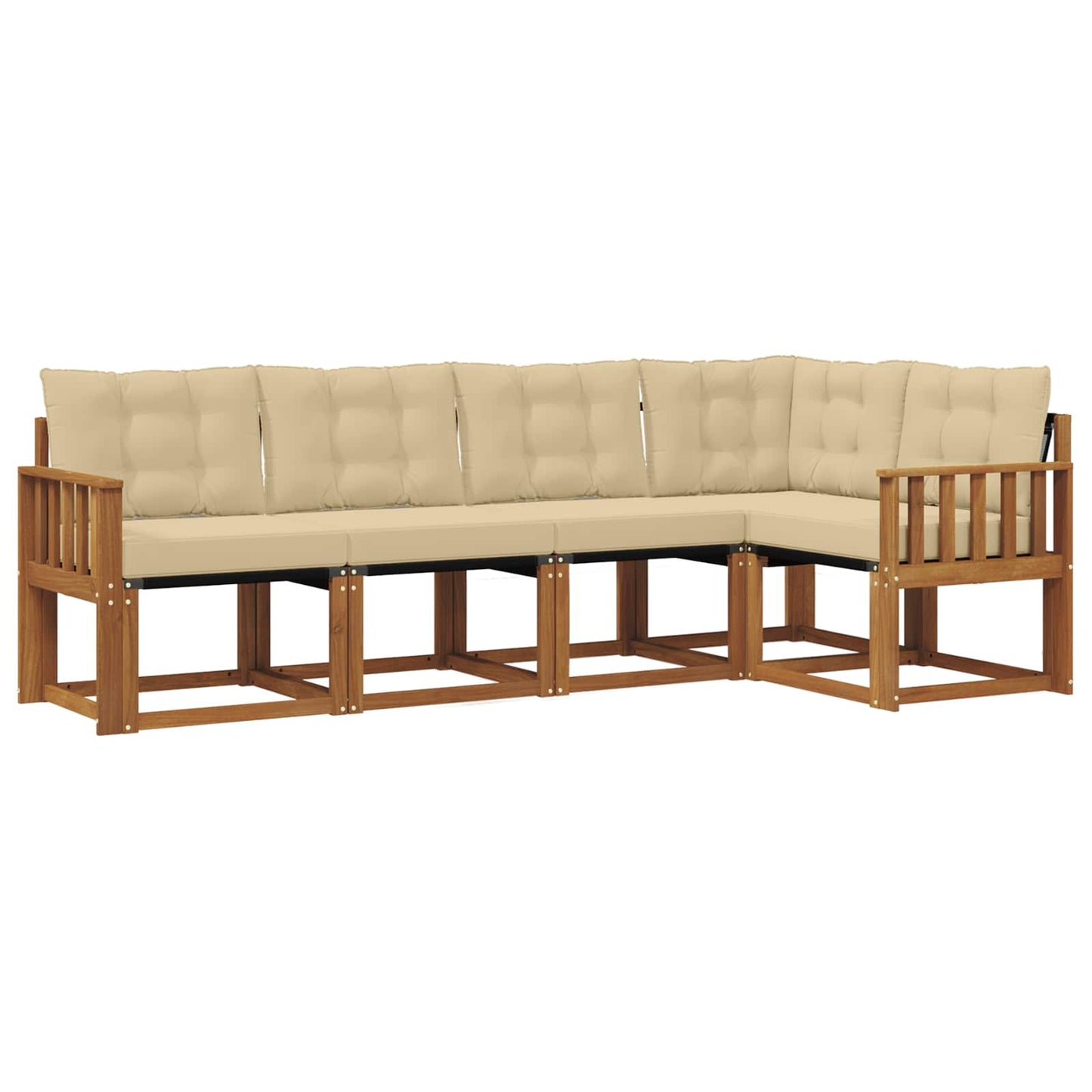 Outdoor-Sofagarnitur 5 stk. Natur und Beige