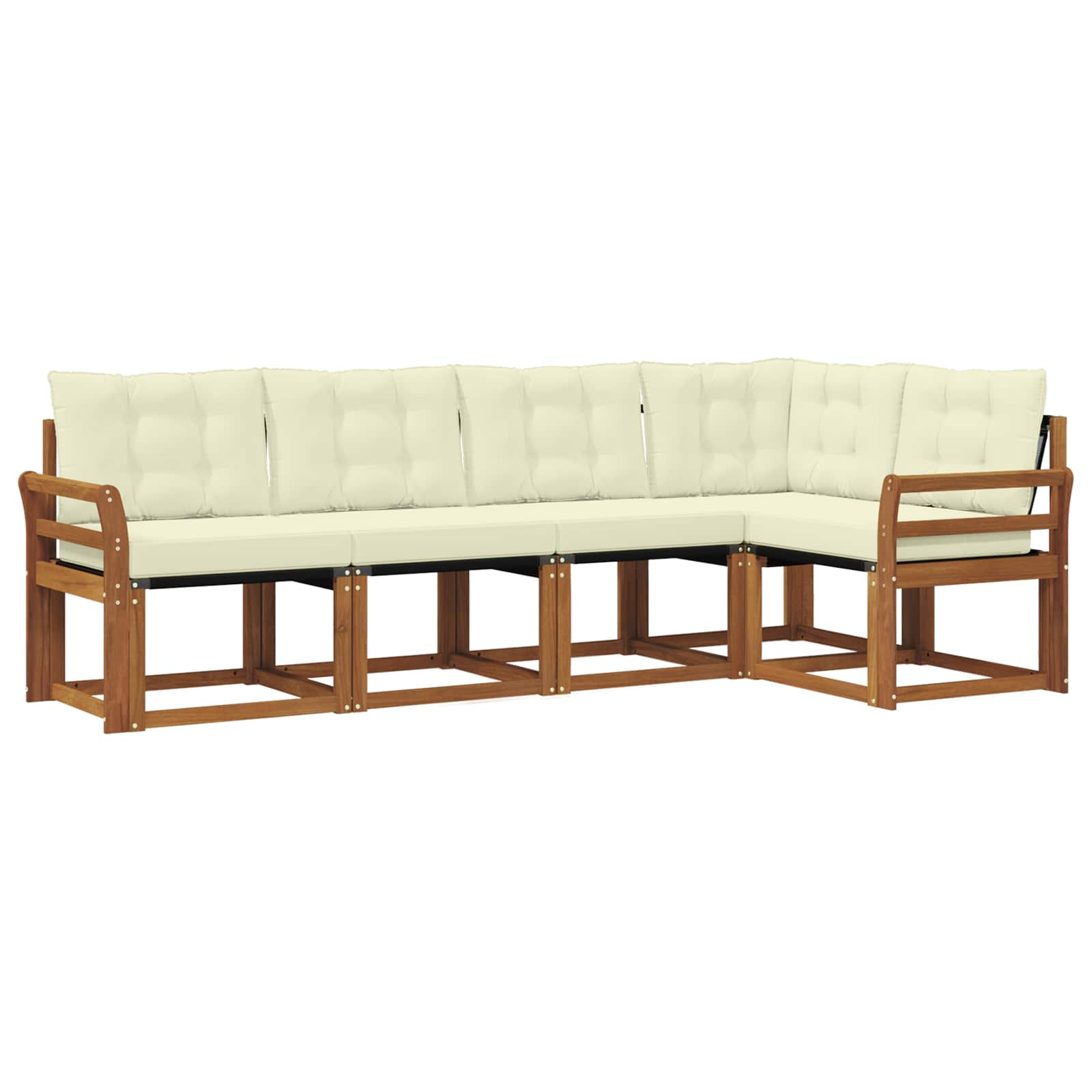 Outdoor-Sofagarnitur 5 stk. Natur und Creme