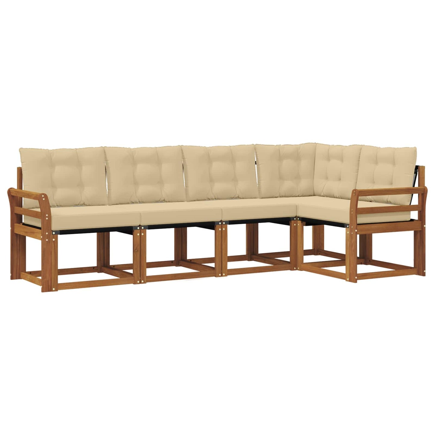 Outdoor-Sofagarnitur 5 stk. Natur und Beige
