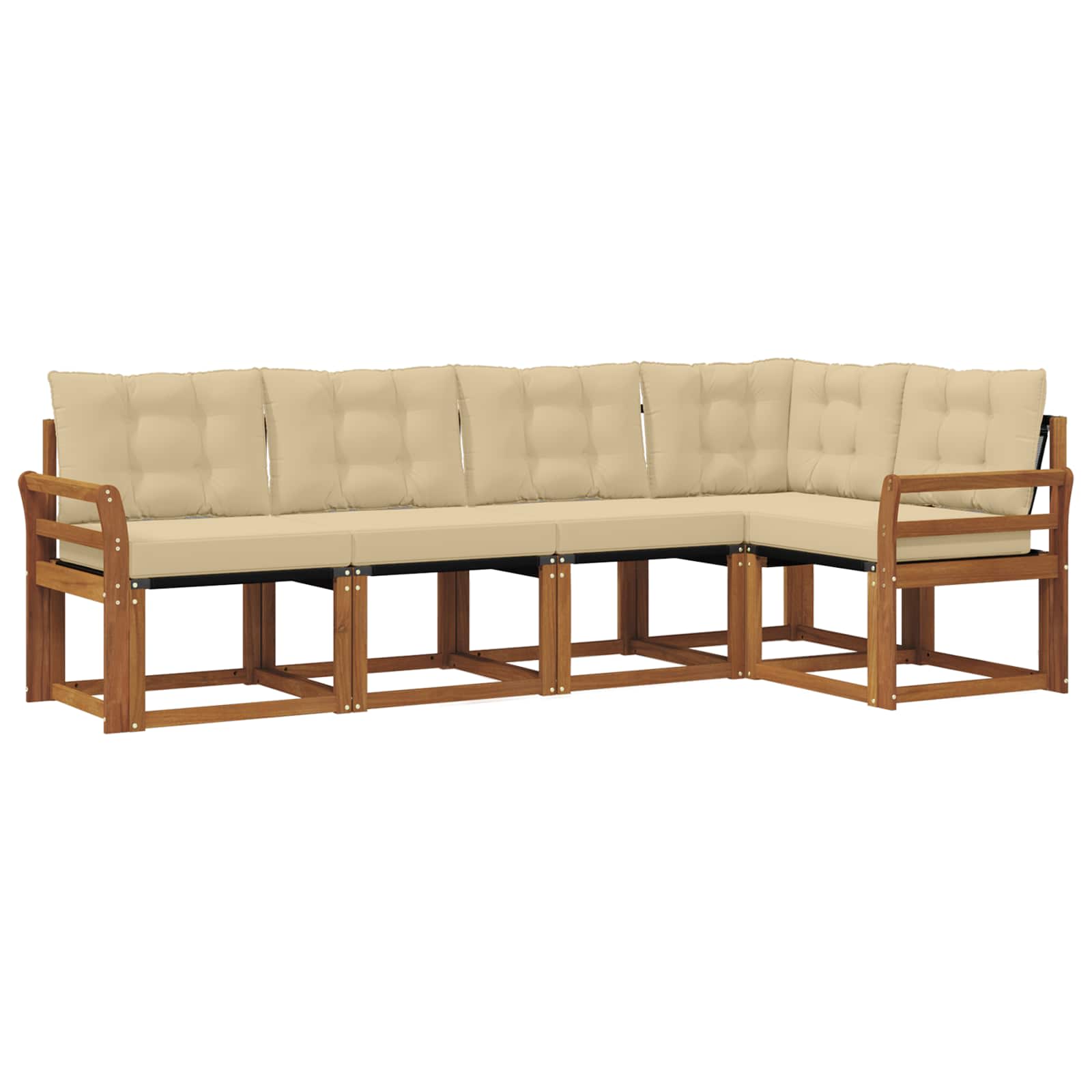 Outdoor-Sofagarnitur 5 stk. Natur und Beige