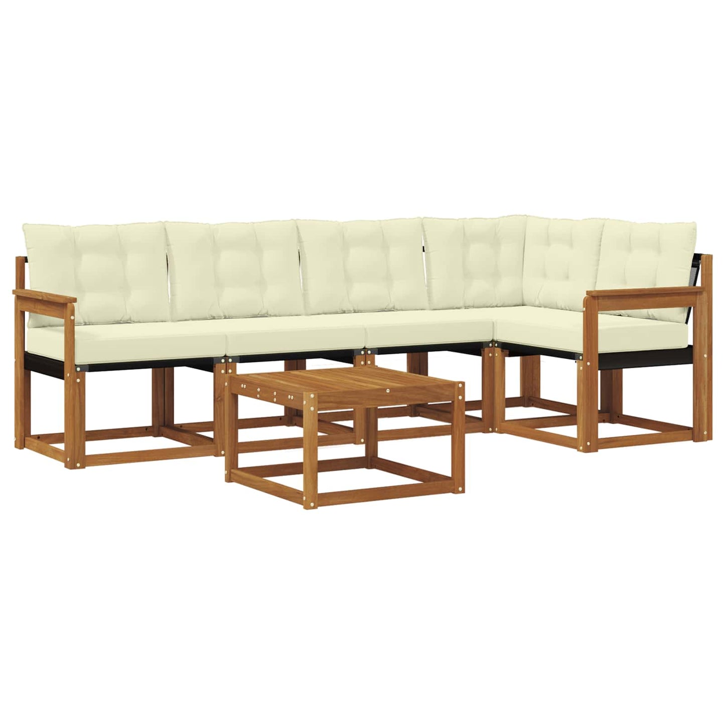Outdoor-Sofagarnitur 6 stk. Natur und Creme