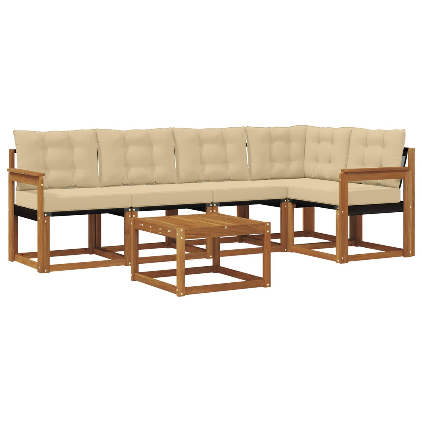 Outdoor-Sofagarnitur 6 stk. Natur und Beige