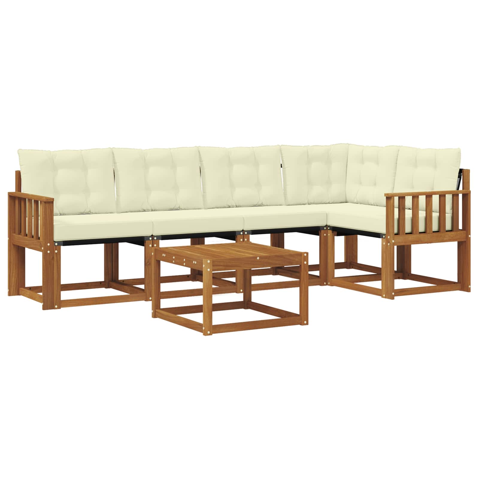 Outdoor-Sofagarnitur 6 stk. Natur und Creme