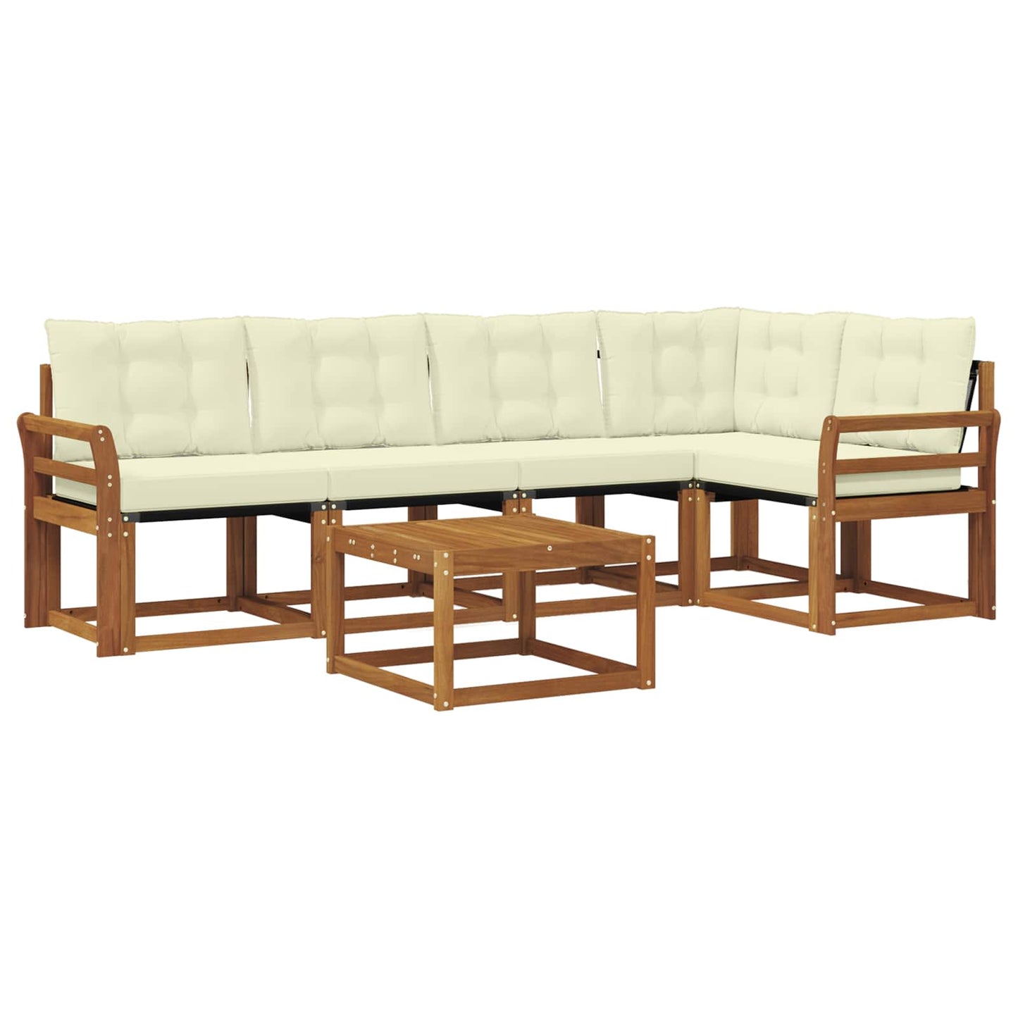 Outdoor-Sofagarnitur 6 stk. Natur und Creme