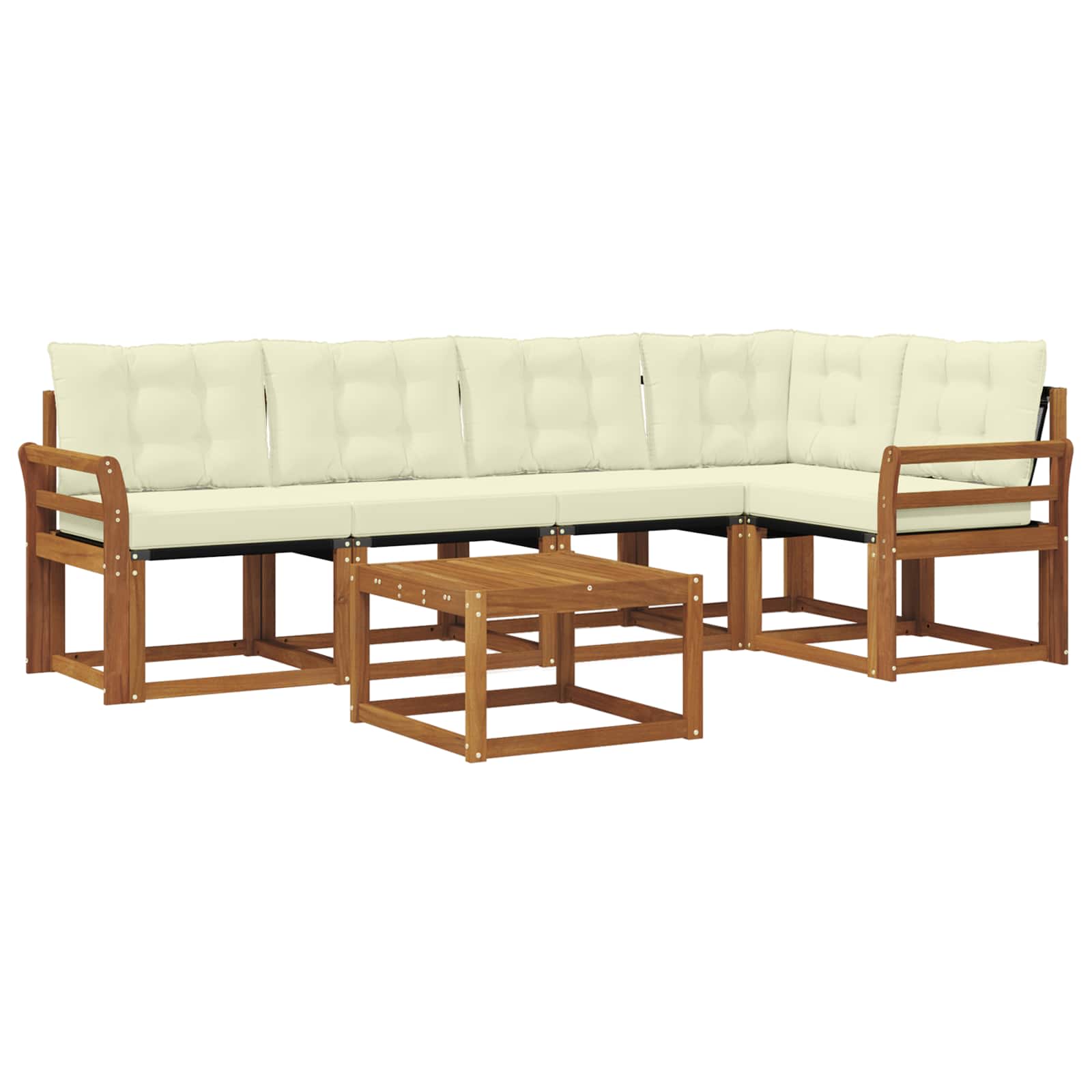 Outdoor-Sofagarnitur 6 stk. Natur und Creme