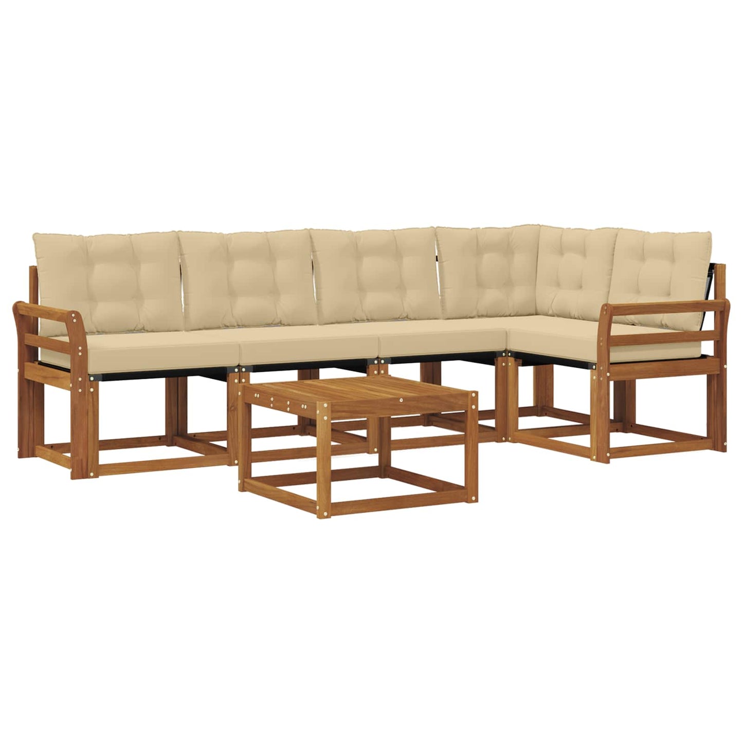 Outdoor-Sofagarnitur 6 stk. Natur und Beige