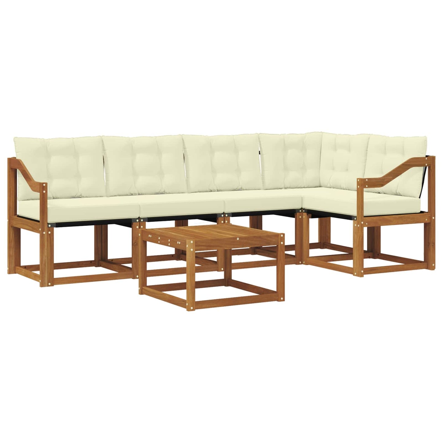 Outdoor-Sofagarnitur 6 stk. Natur und Creme