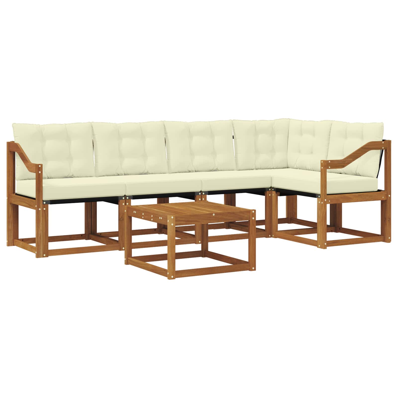 Outdoor-Sofagarnitur 6 stk. Natur und Creme