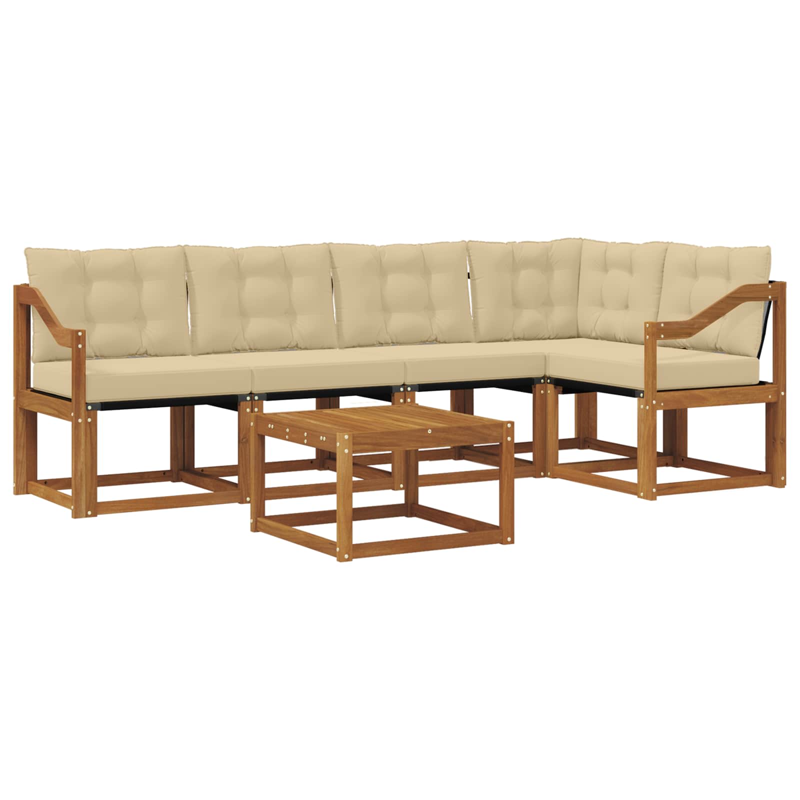 Outdoor-Sofagarnitur 6 stk. Natur und Beige