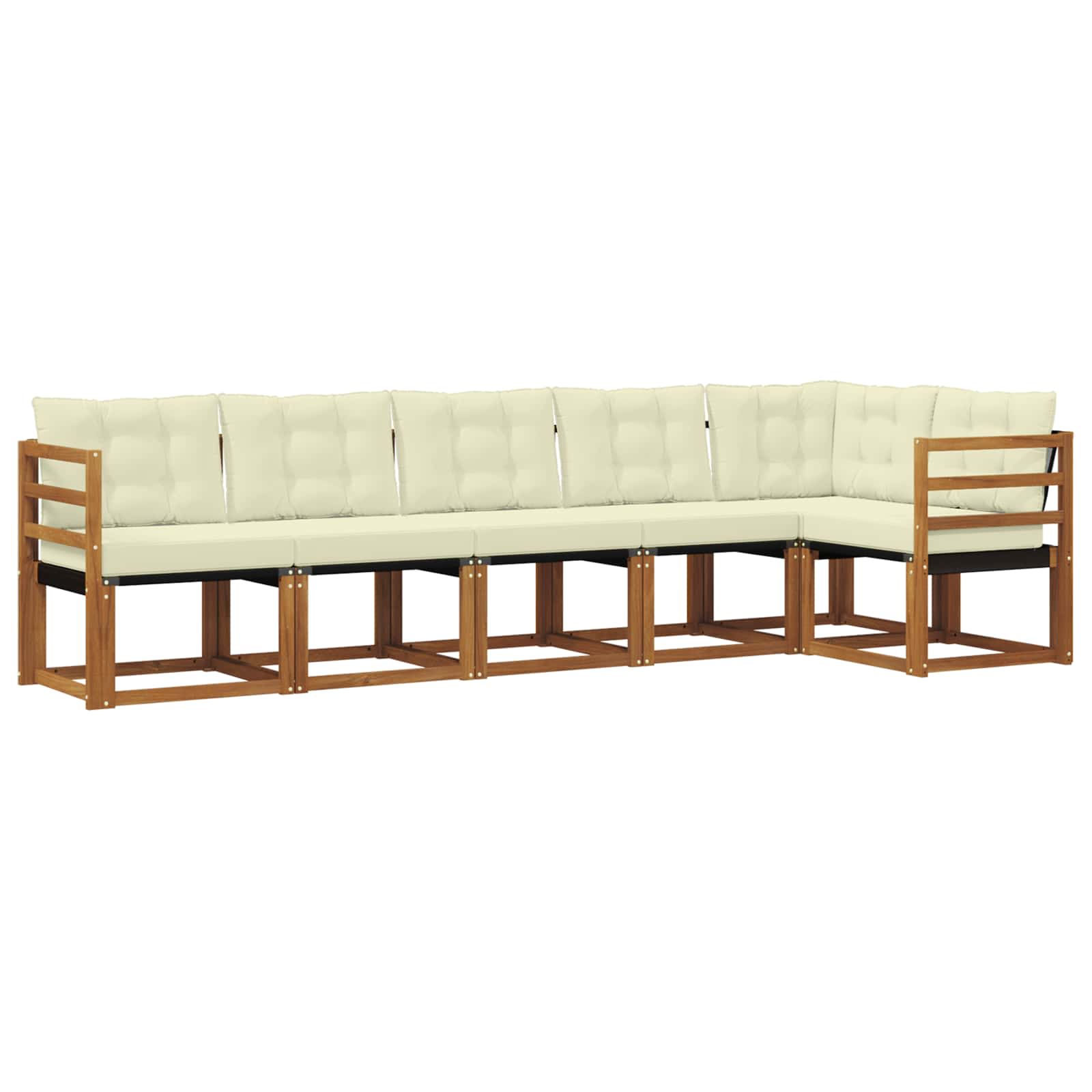 Outdoor-Sofagarnitur 6 stk. Natur und Creme