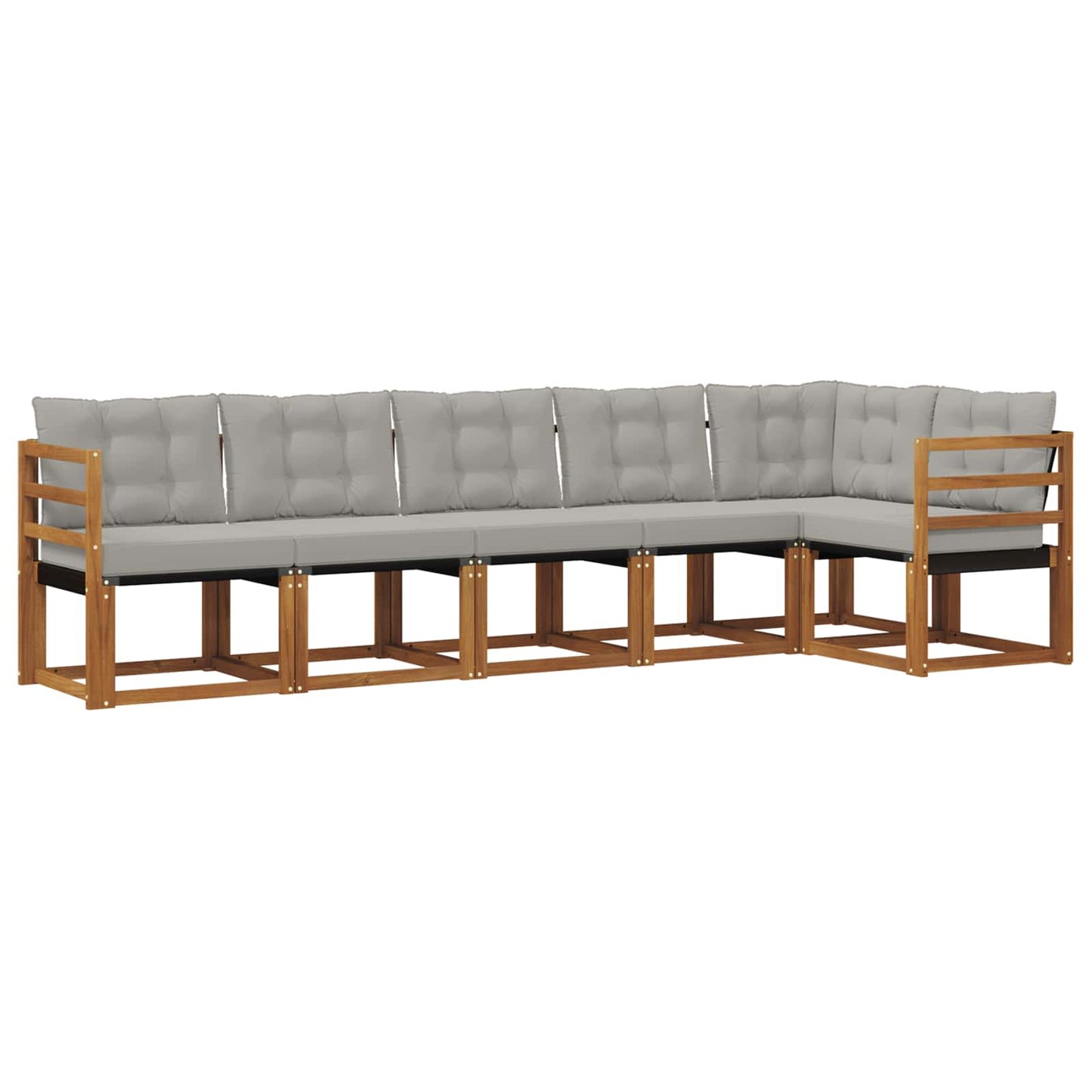 Outdoor-Sofagarnitur mit Kissen 6 pcs Natürlich und Hellgrau