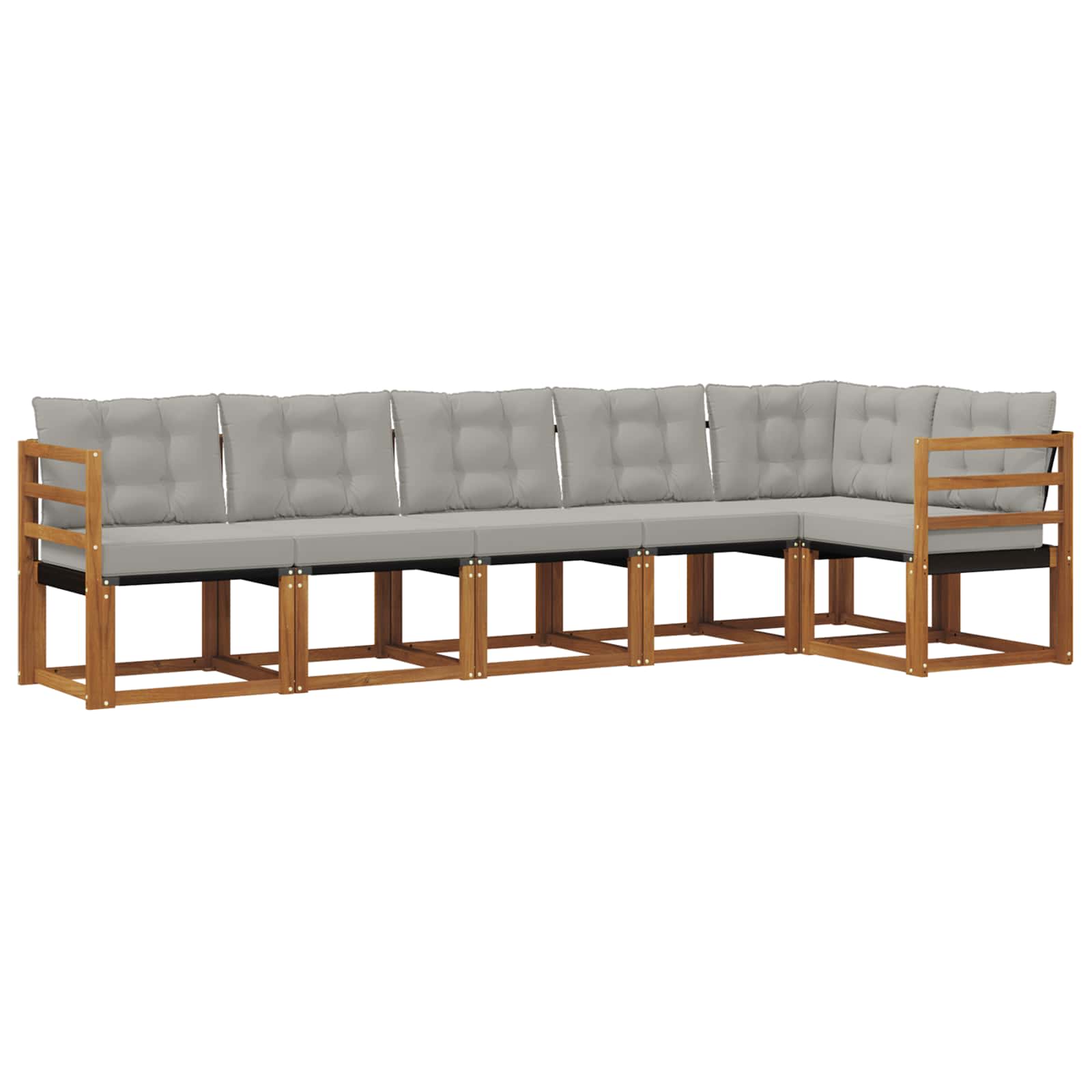 Outdoor-Sofagarnitur mit Kissen 6 pcs Natürlich und Hellgrau
