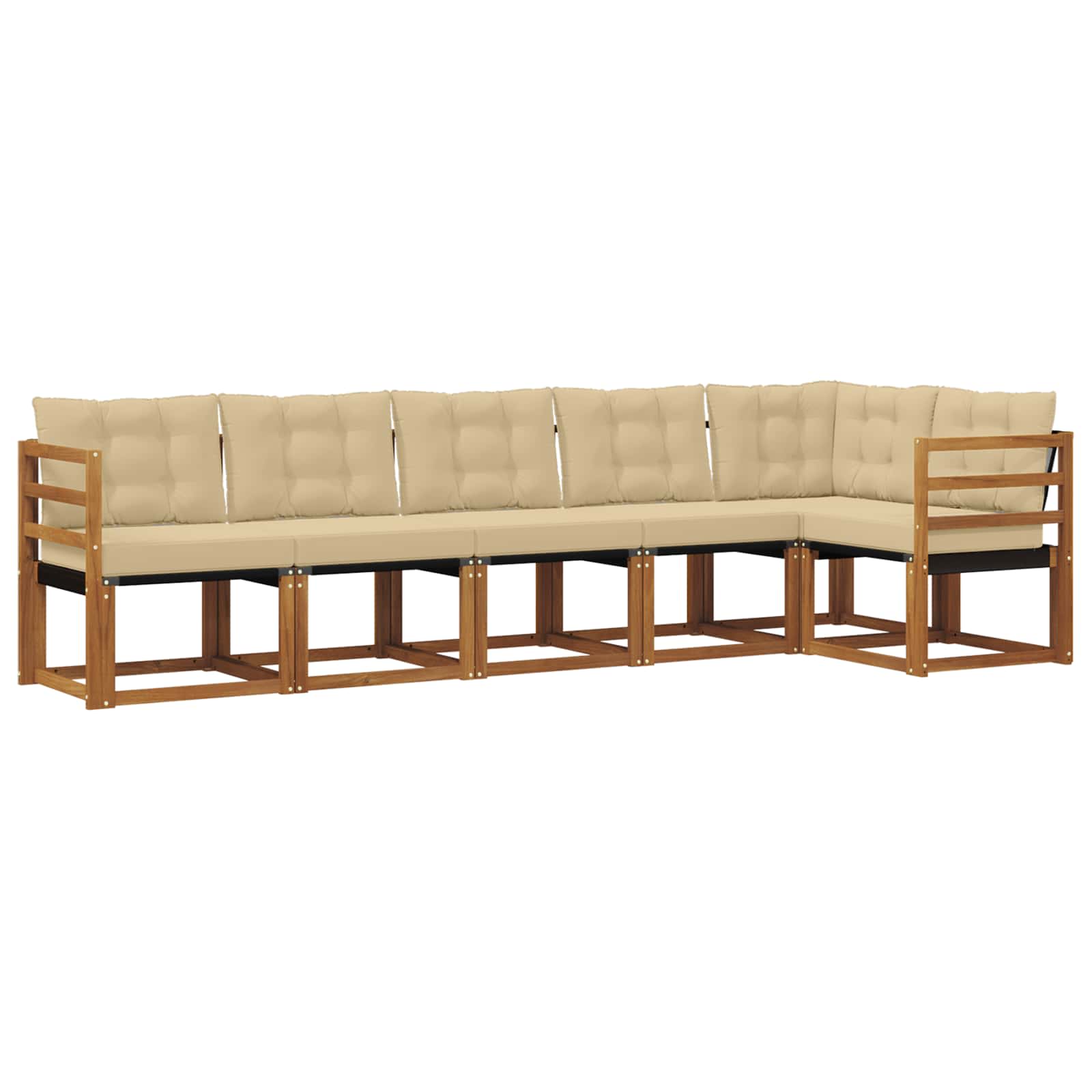 Outdoor-Sofagarnitur 6 stk. Natur und Beige