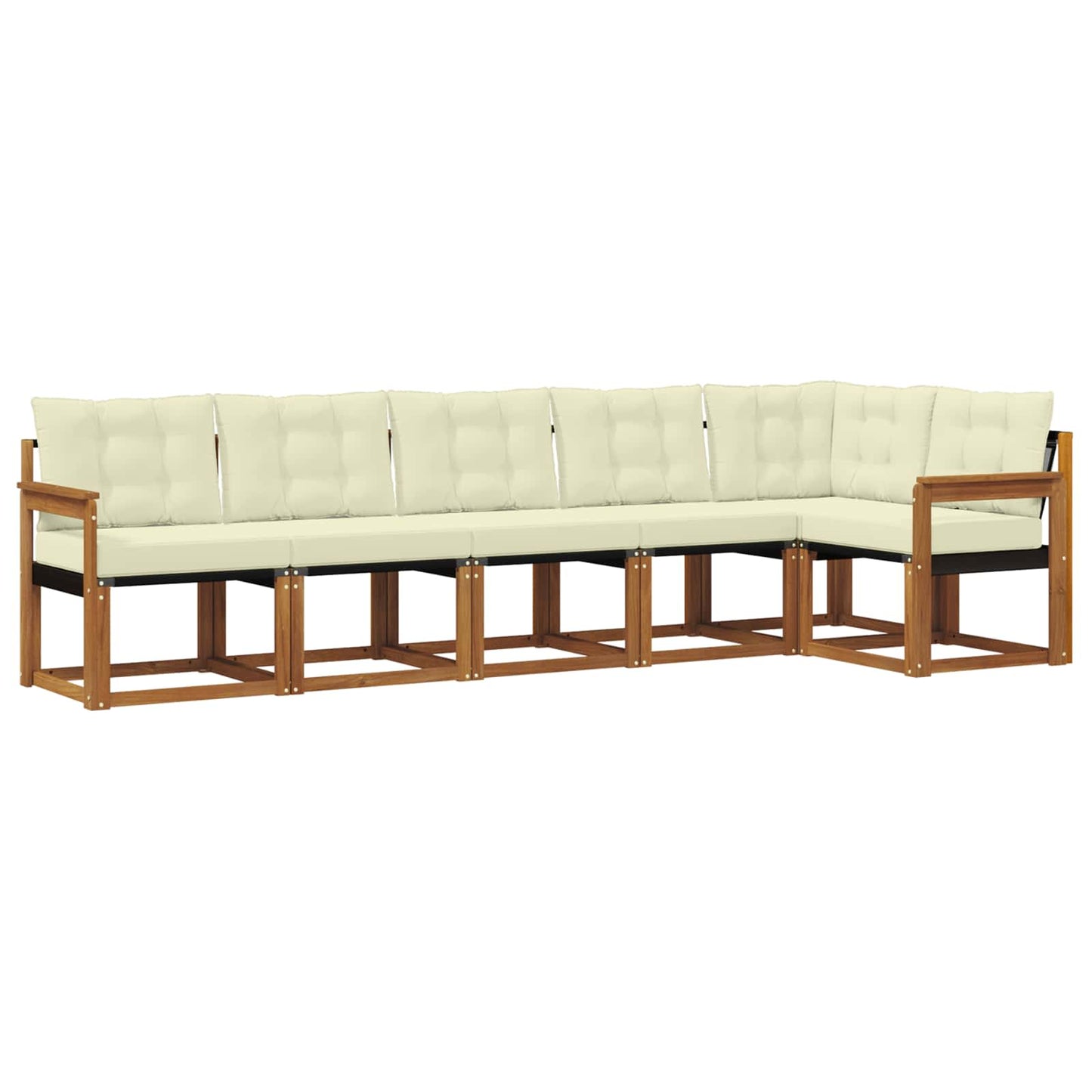 Outdoor-Sofagarnitur mit Kissen 6 pcs Natur und Creme
