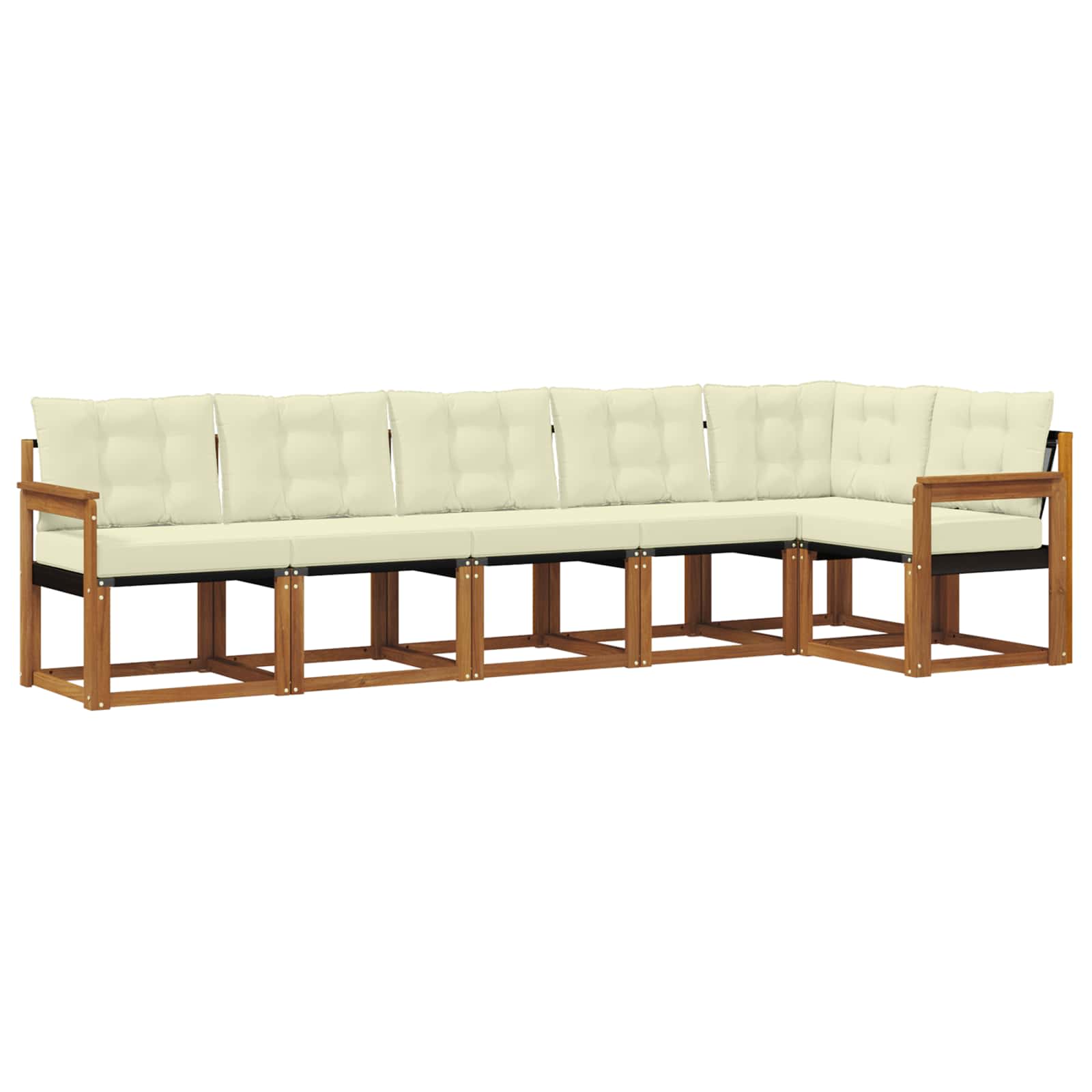 Outdoor-Sofagarnitur mit Kissen 6 pcs Natur und Creme