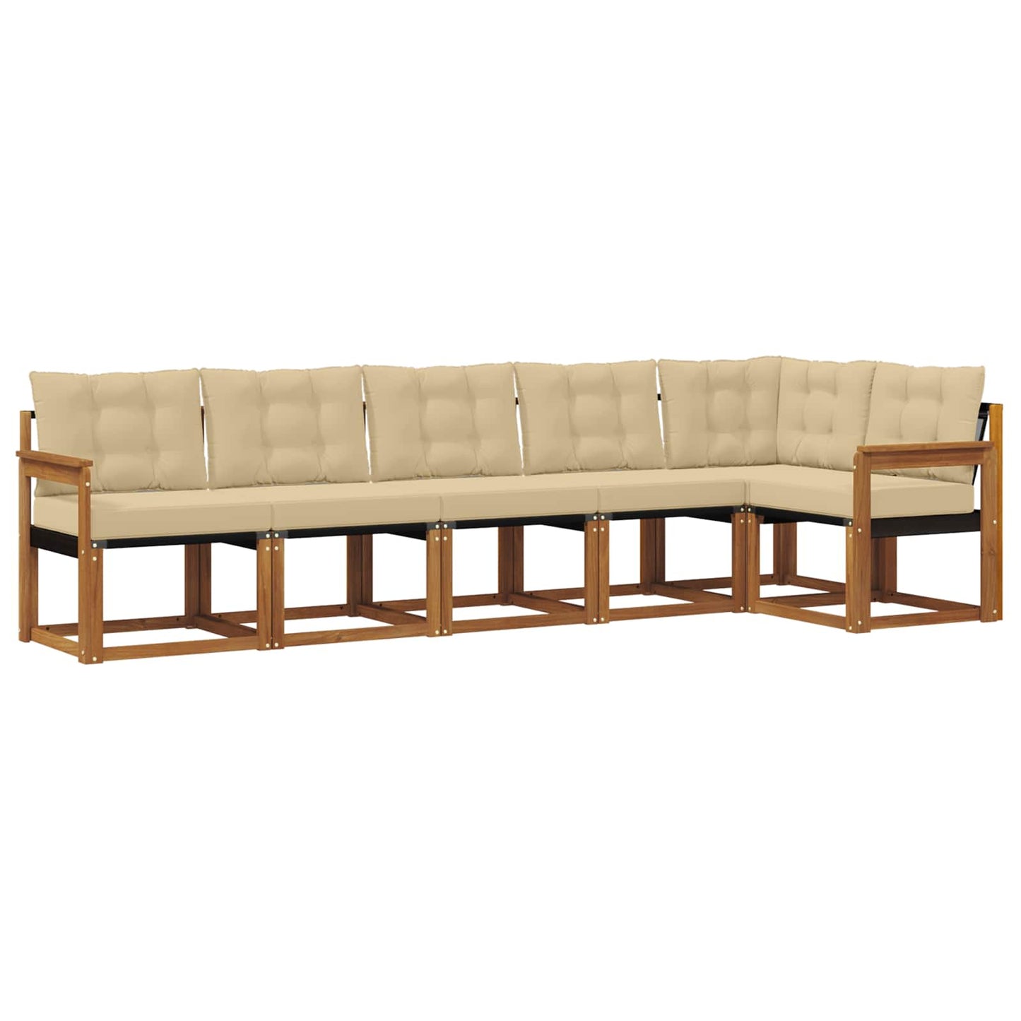 Outdoor-Sofagarnitur mit Kissen 6 pcs Natur und Beige