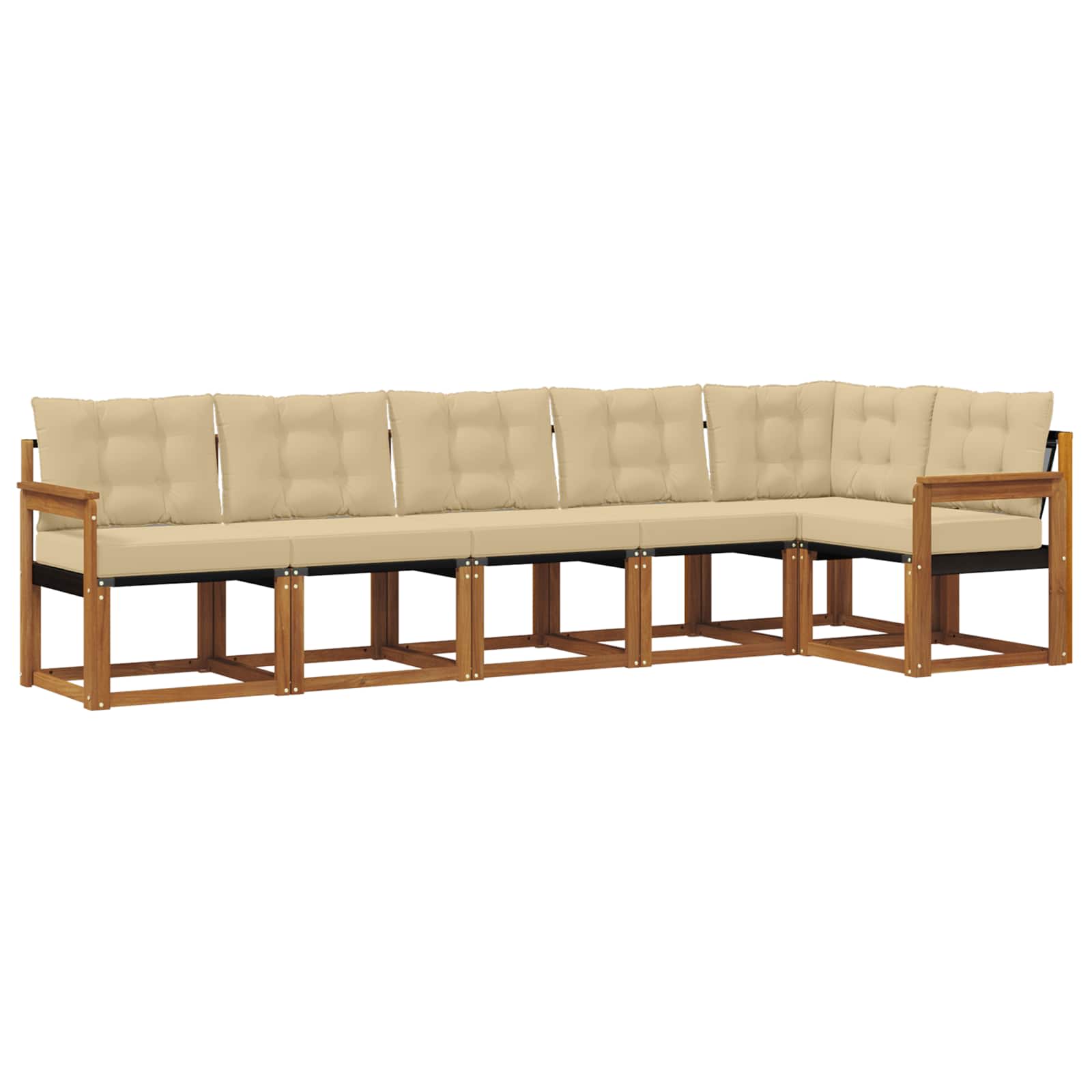 Outdoor-Sofagarnitur mit Kissen 6 pcs Natur und Beige