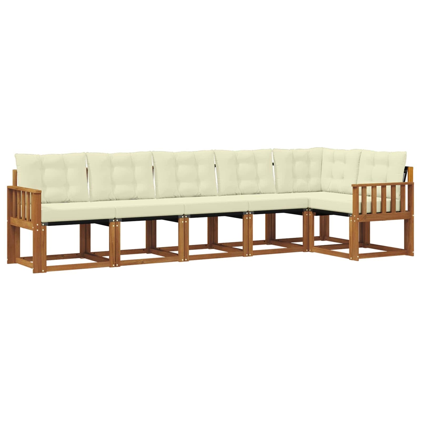 Outdoor-Sofagarnitur mit Kissen 6 pcs Natur und Creme