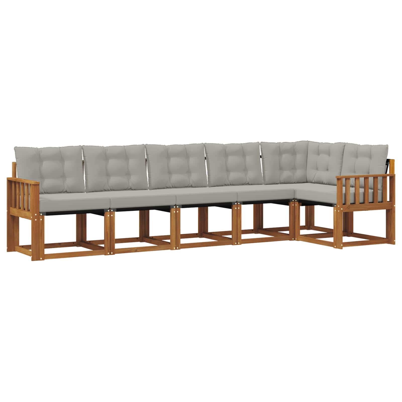 Outdoor-Sofagarnitur mit Kissen 6 pcs Natürlich und Hellgrau