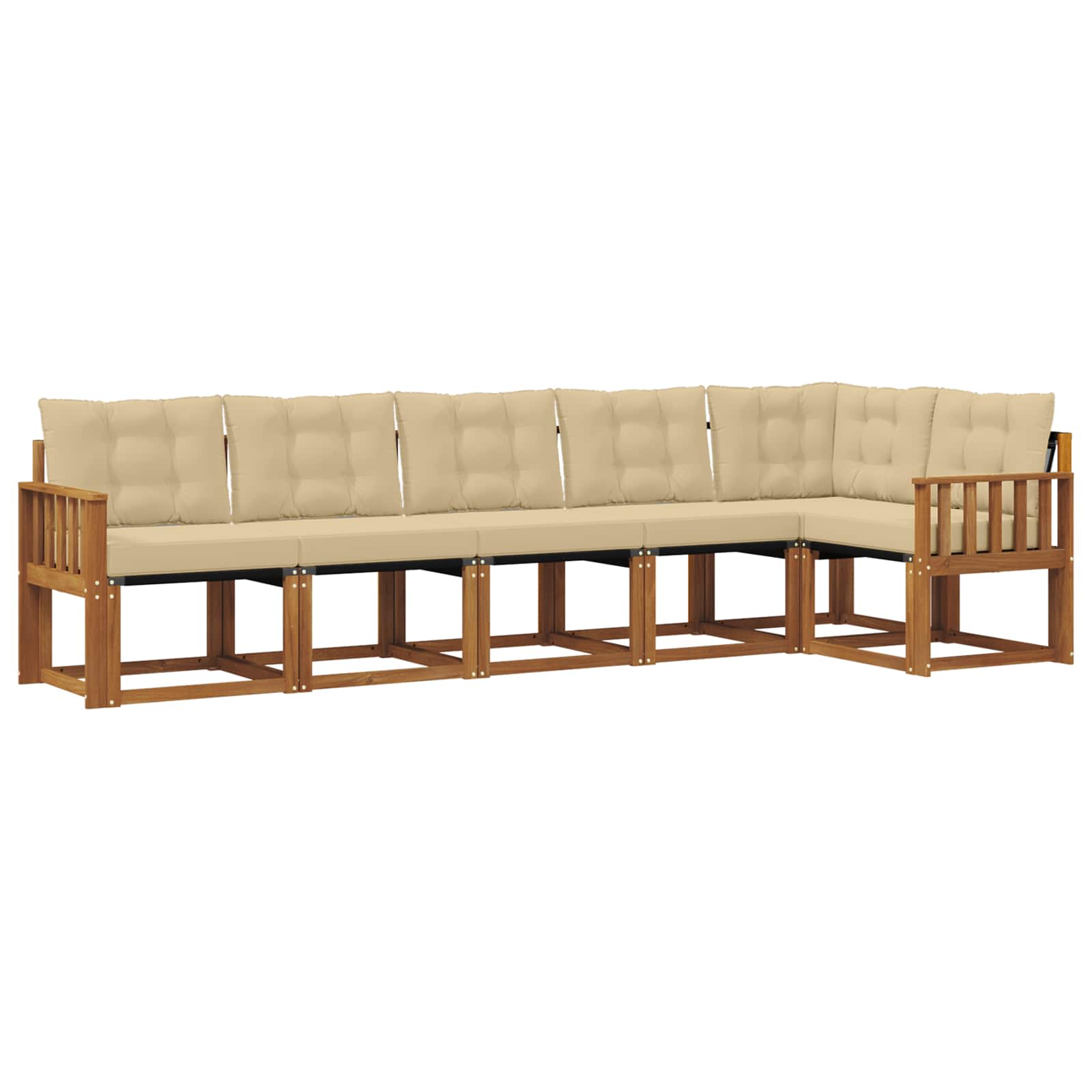 Outdoor-Sofagarnitur mit Kissen 6 pcs Natur und Beige