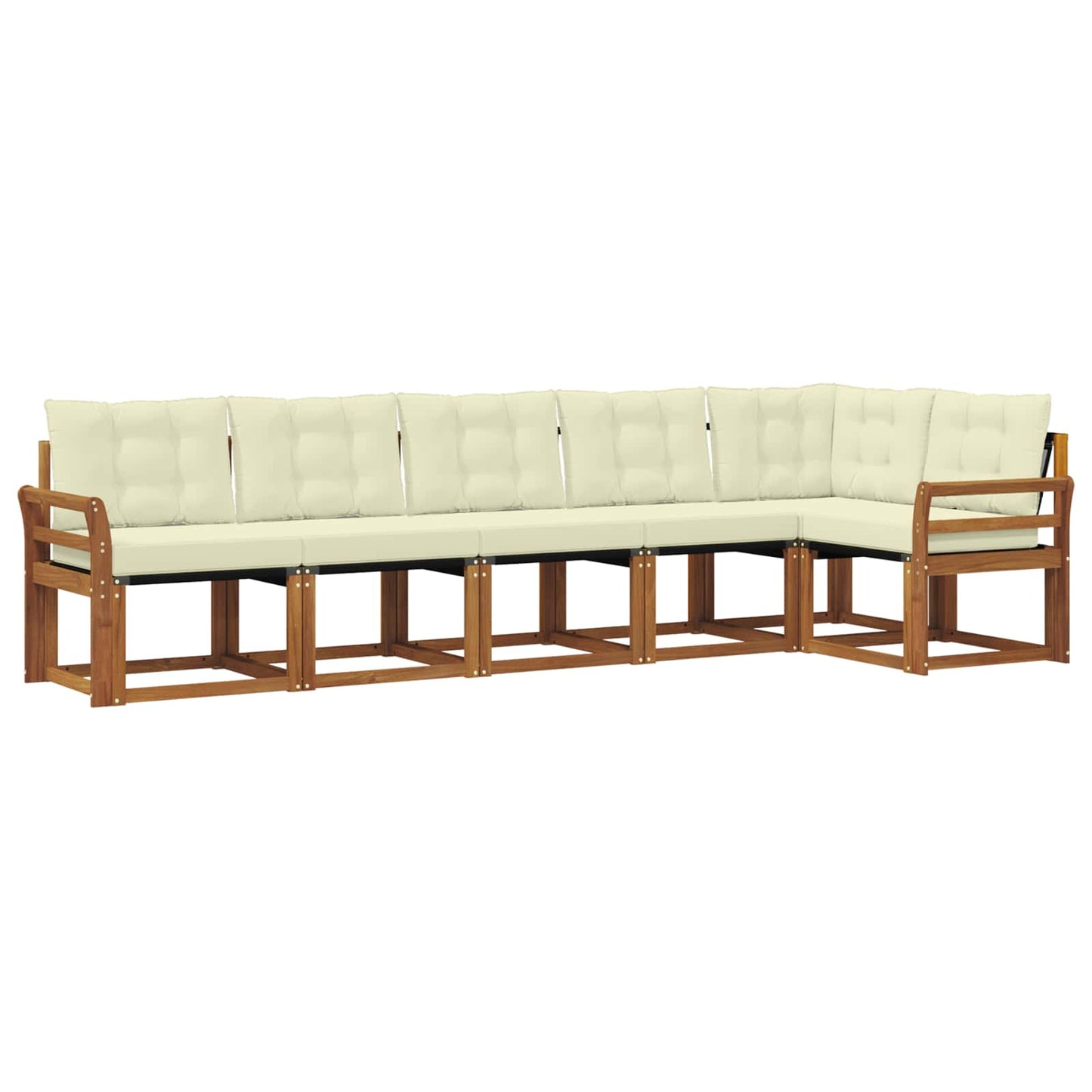 Outdoor-Sofagarnitur mit Kissen 6 pcs Natur und Creme