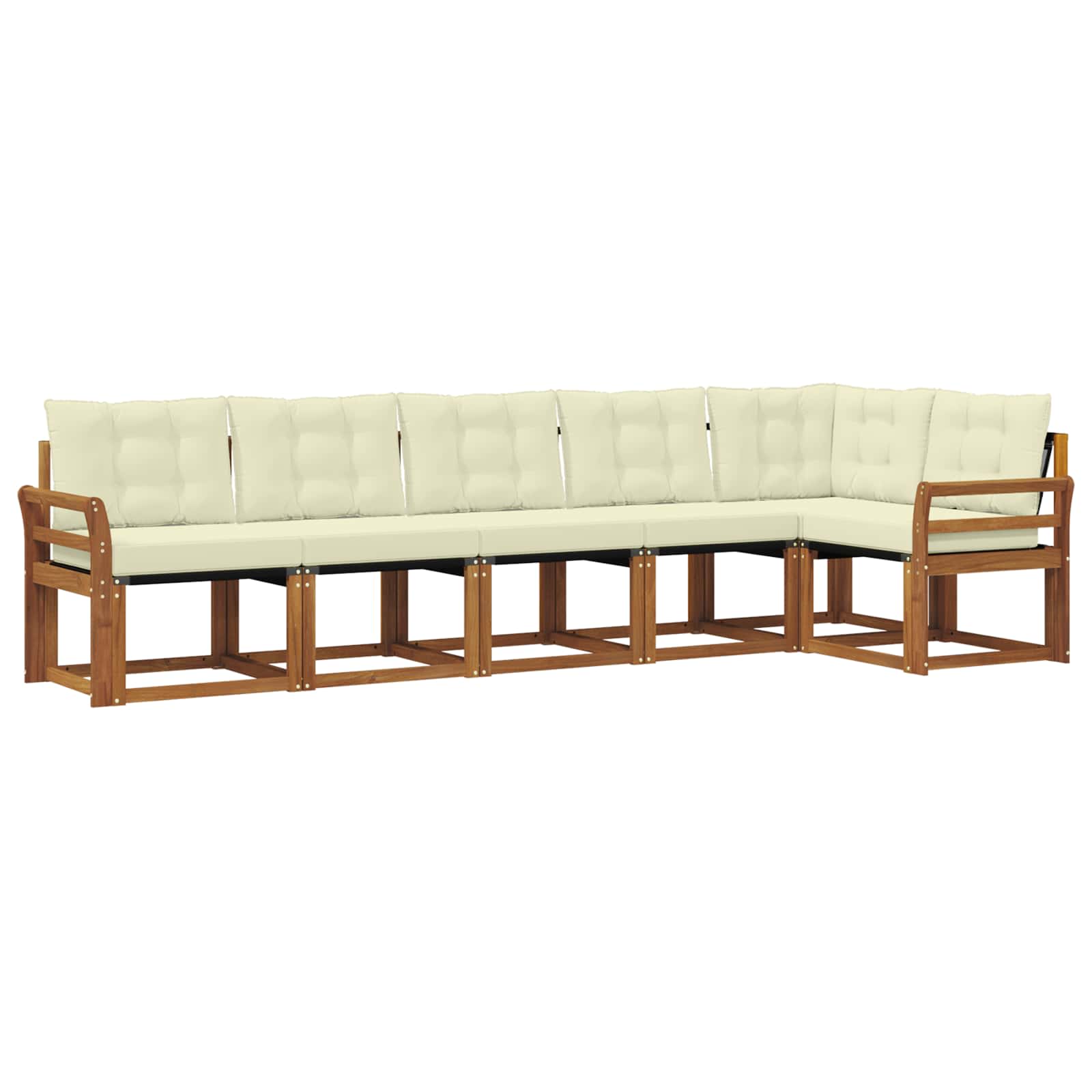 Outdoor-Sofagarnitur mit Kissen 6 pcs Natur und Creme