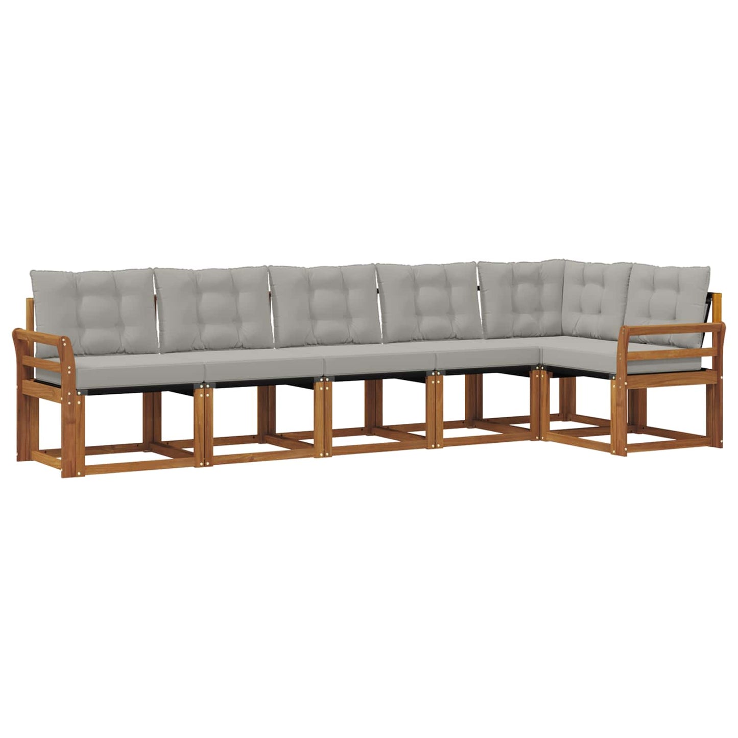 Outdoor-Sofagarnitur mit Kissen 6 pcs Natürlich und Hellgrau