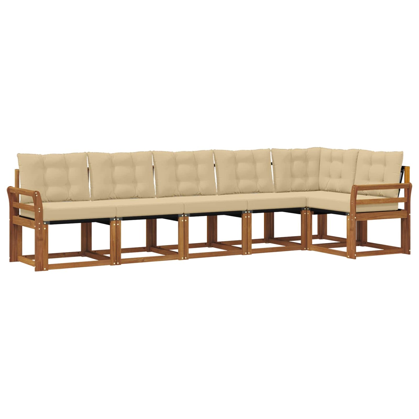Outdoor-Sofagarnitur 6 stk. Natur und Beige
