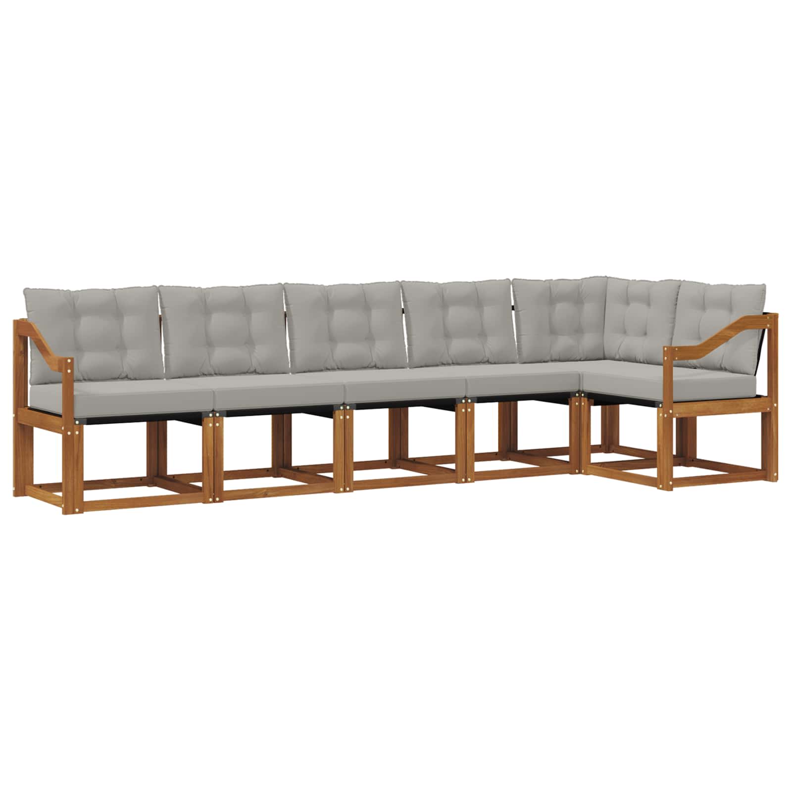 Outdoor-Sofagarnitur mit Kissen 6 pcs Natürlich und Hellgrau