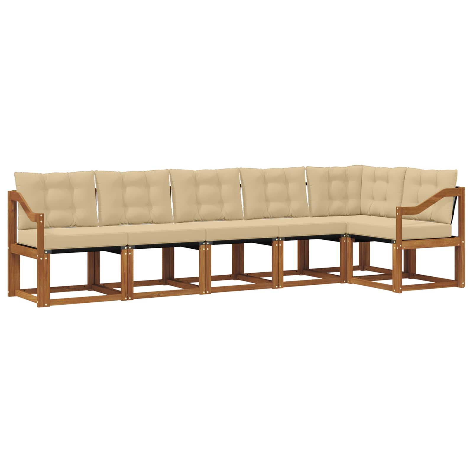 Outdoor-Sofagarnitur mit Kissen 6 pcs Natur und Beige