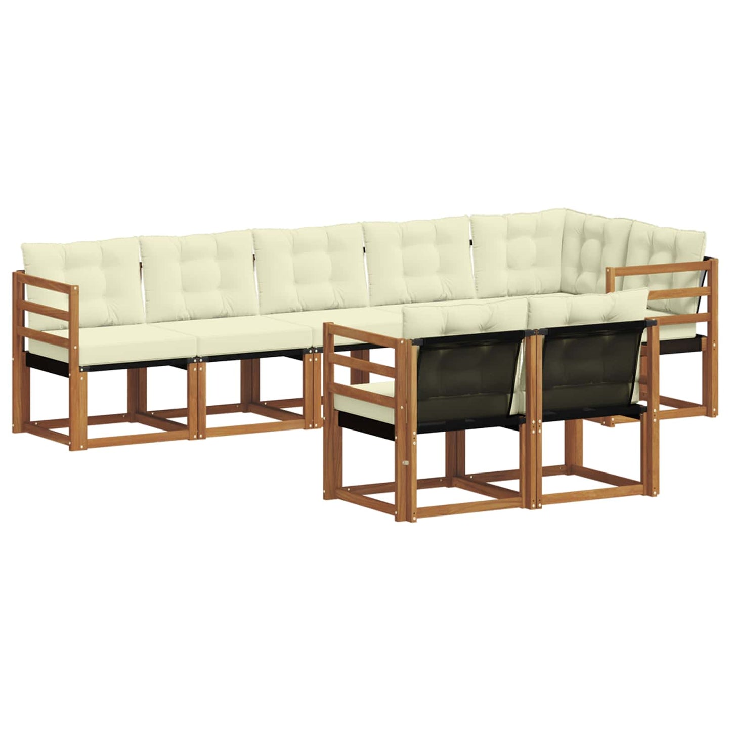 Outdoor-Sofagarnitur 8 stk. Natur und Creme