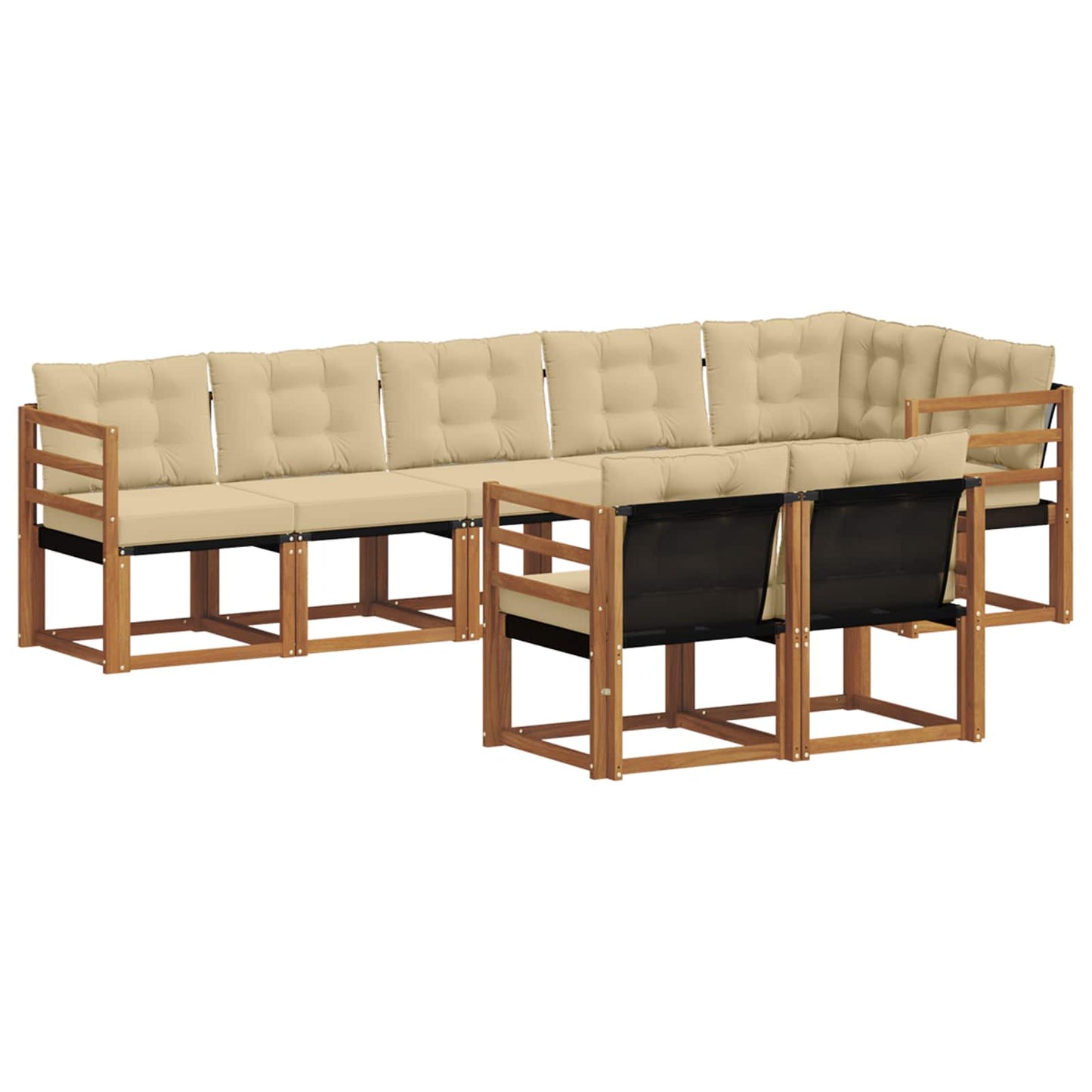 Outdoor-Sofagarnitur 8 stk. Natur und Beige