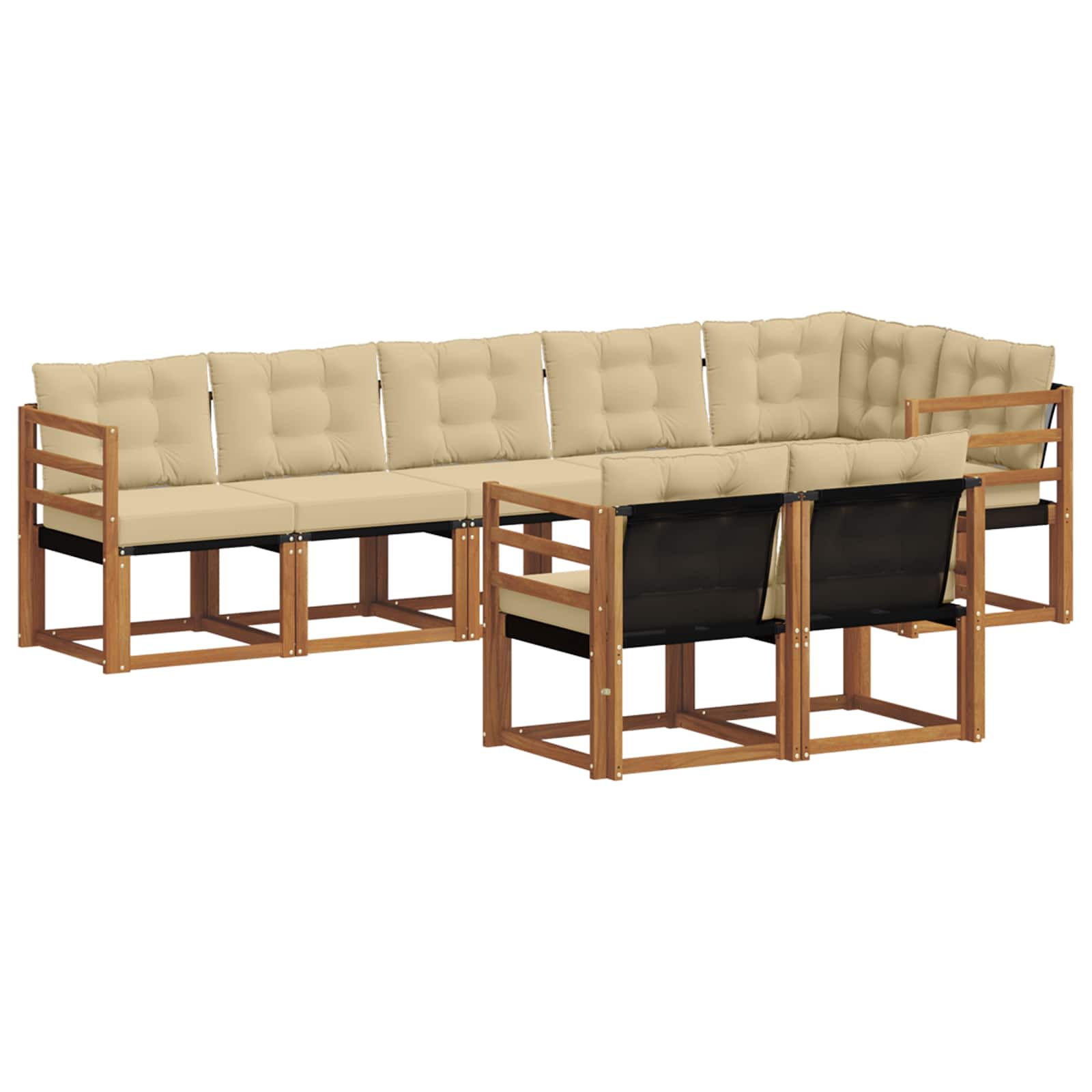 Outdoor-Sofagarnitur 8 stk. Natur und Beige
