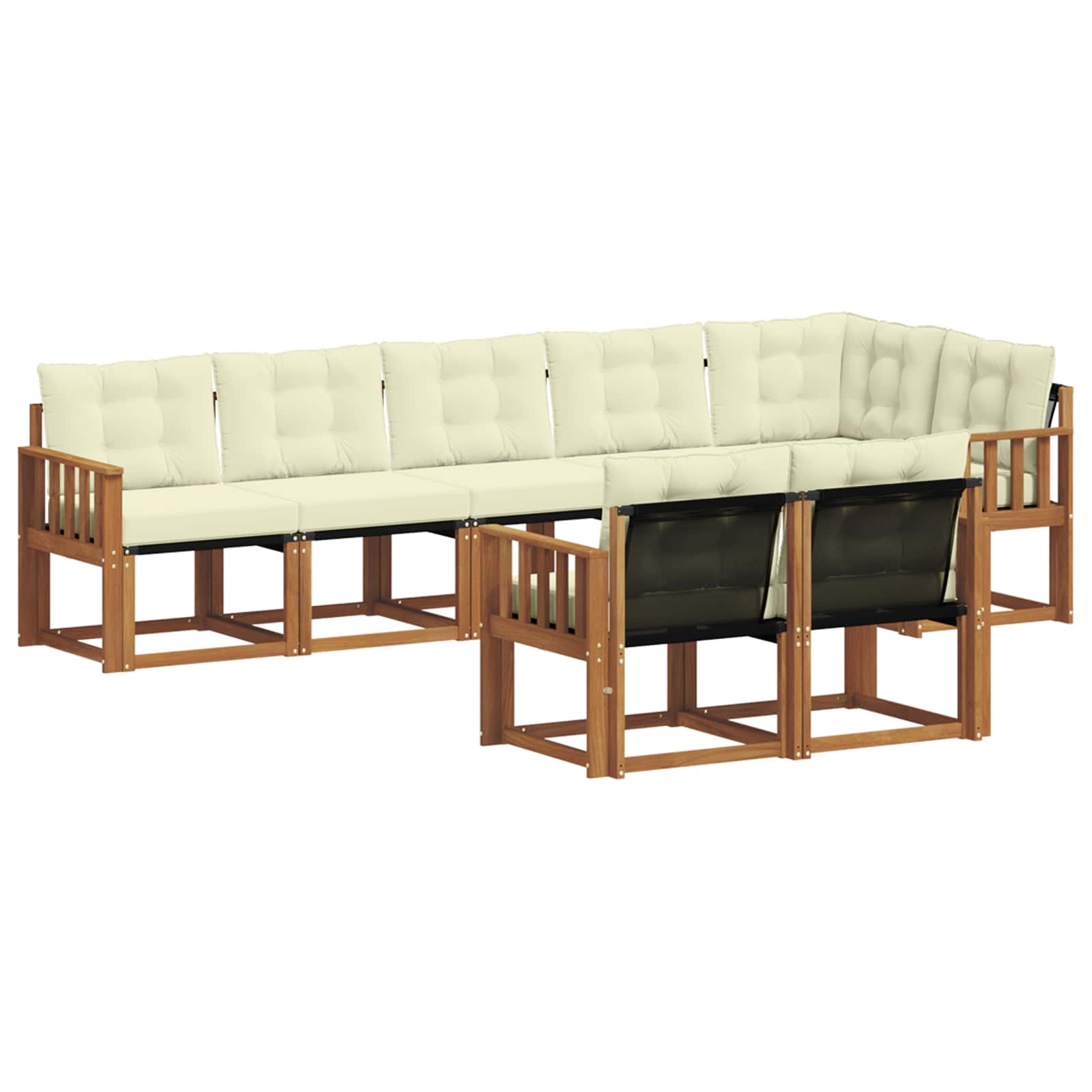 Outdoor-Sofagarnitur 8 stk. Natur und Creme