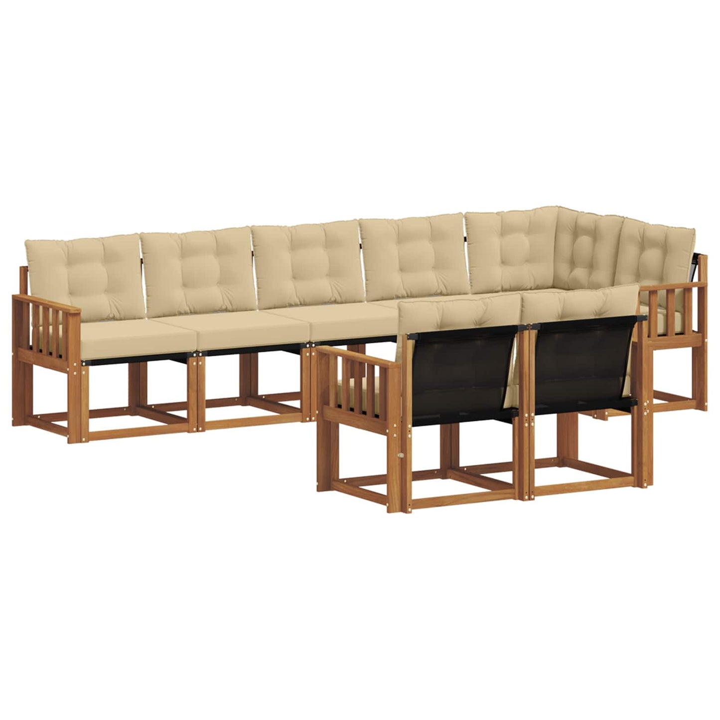 Outdoor-Sofagarnitur 8 stk. Natur und Beige