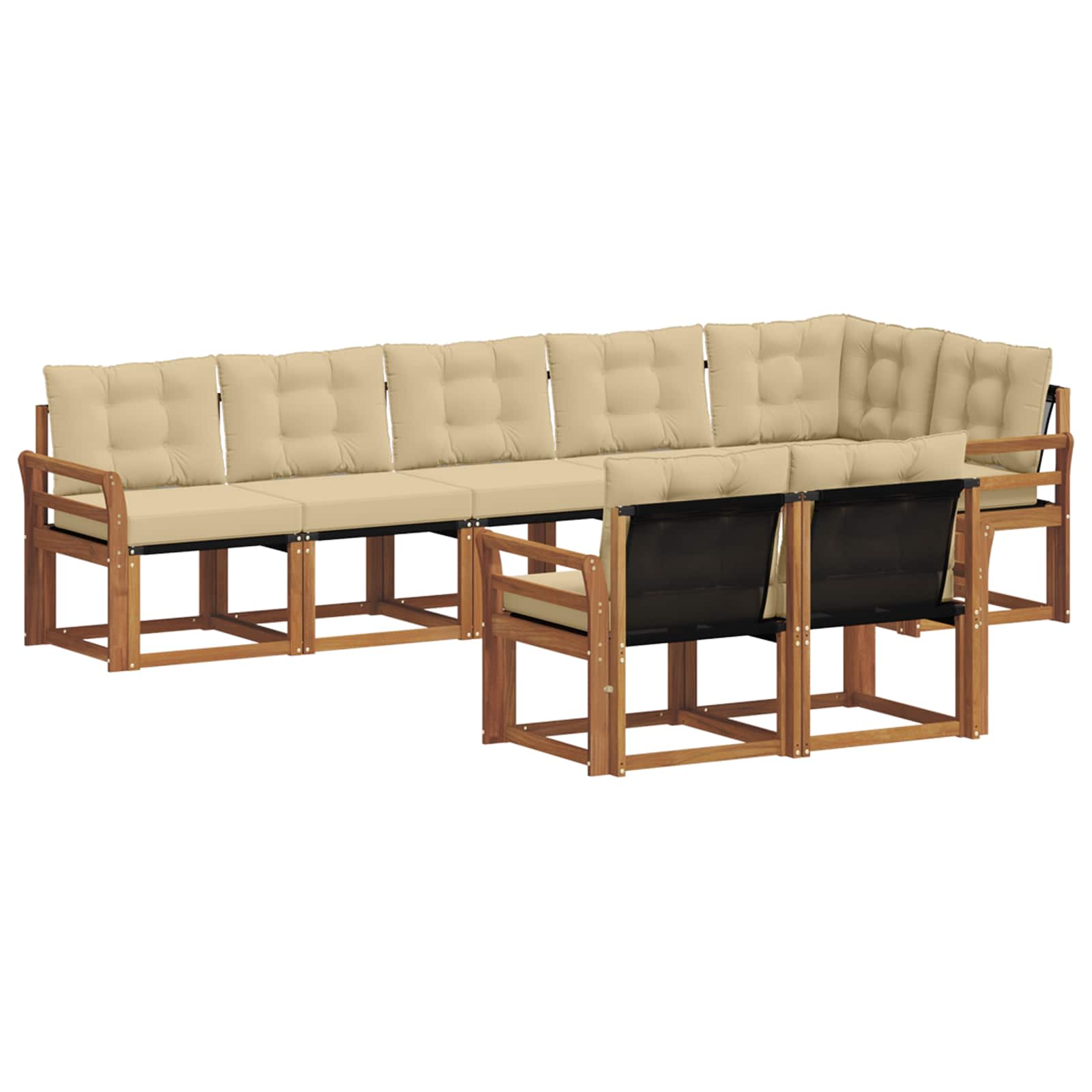 Outdoor-Sofagarnitur 8 stk. Natur und Beige