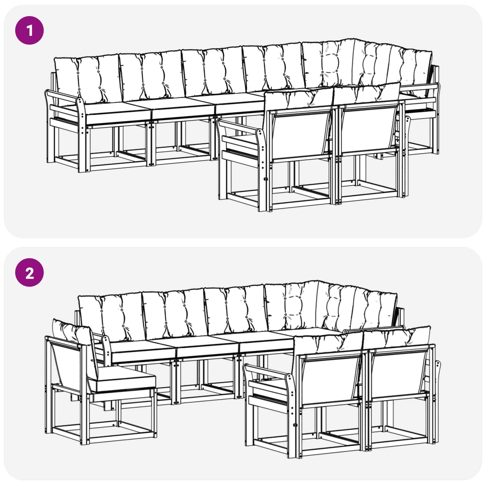 Outdoor-Sofagarnitur 8 stk. Natur und Beige