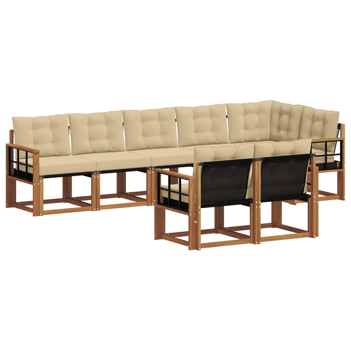Outdoor-Sofagarnitur 8 stk. Natur und Beige