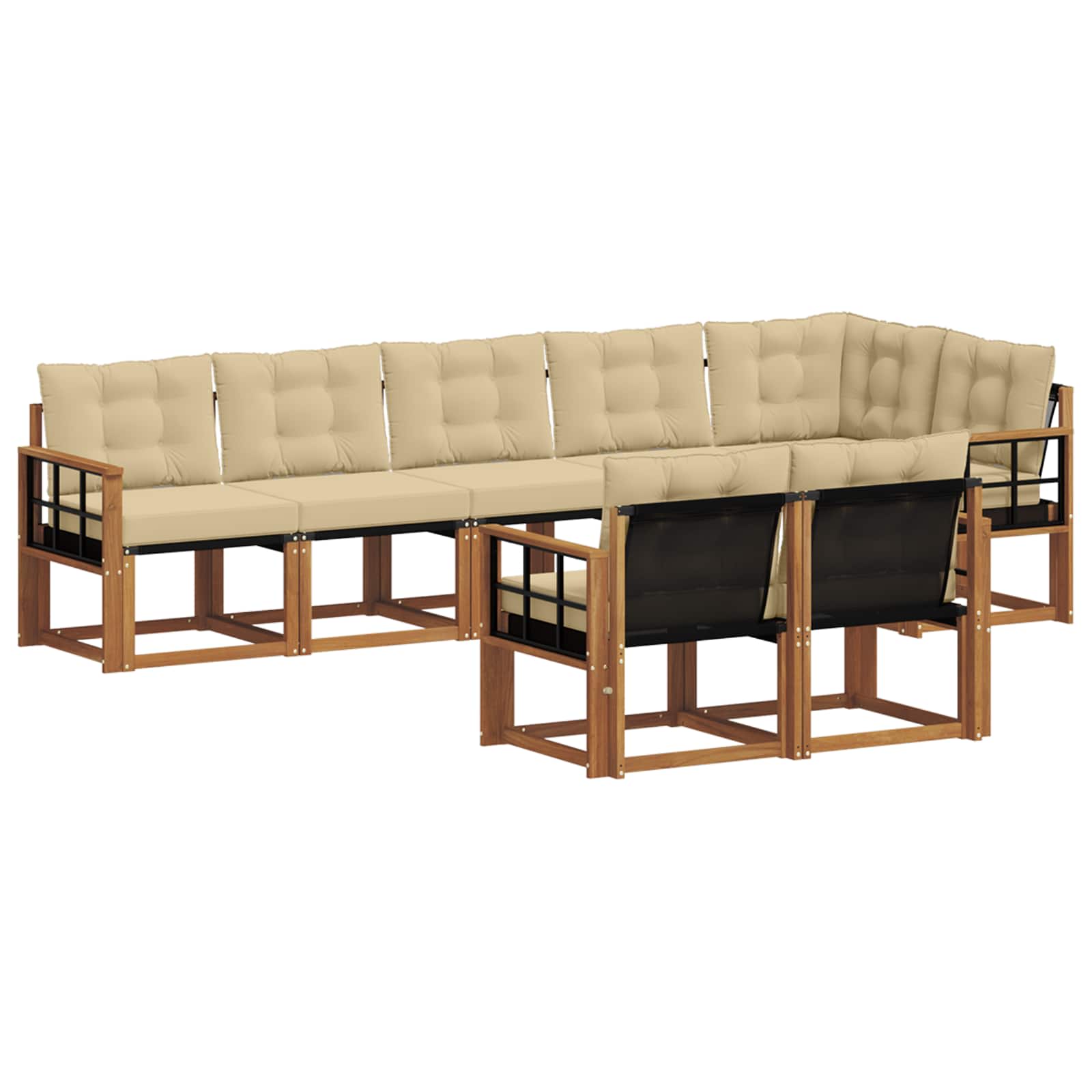 Outdoor-Sofagarnitur 8 stk. Natur und Beige