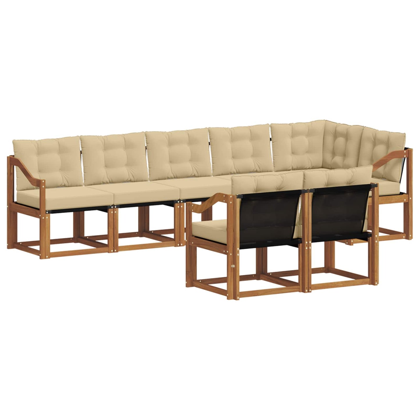 Outdoor-Sofagarnitur 8 stk. Natur und Beige