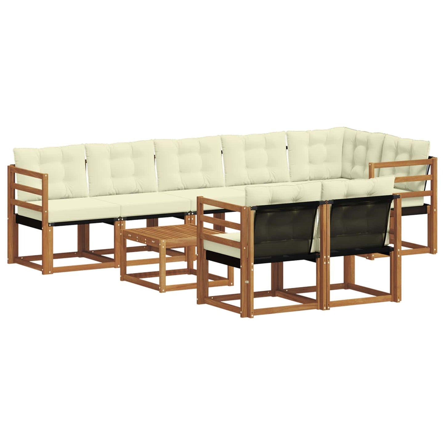 Outdoor-Sofagarnitur 9 stk. Natur und Creme