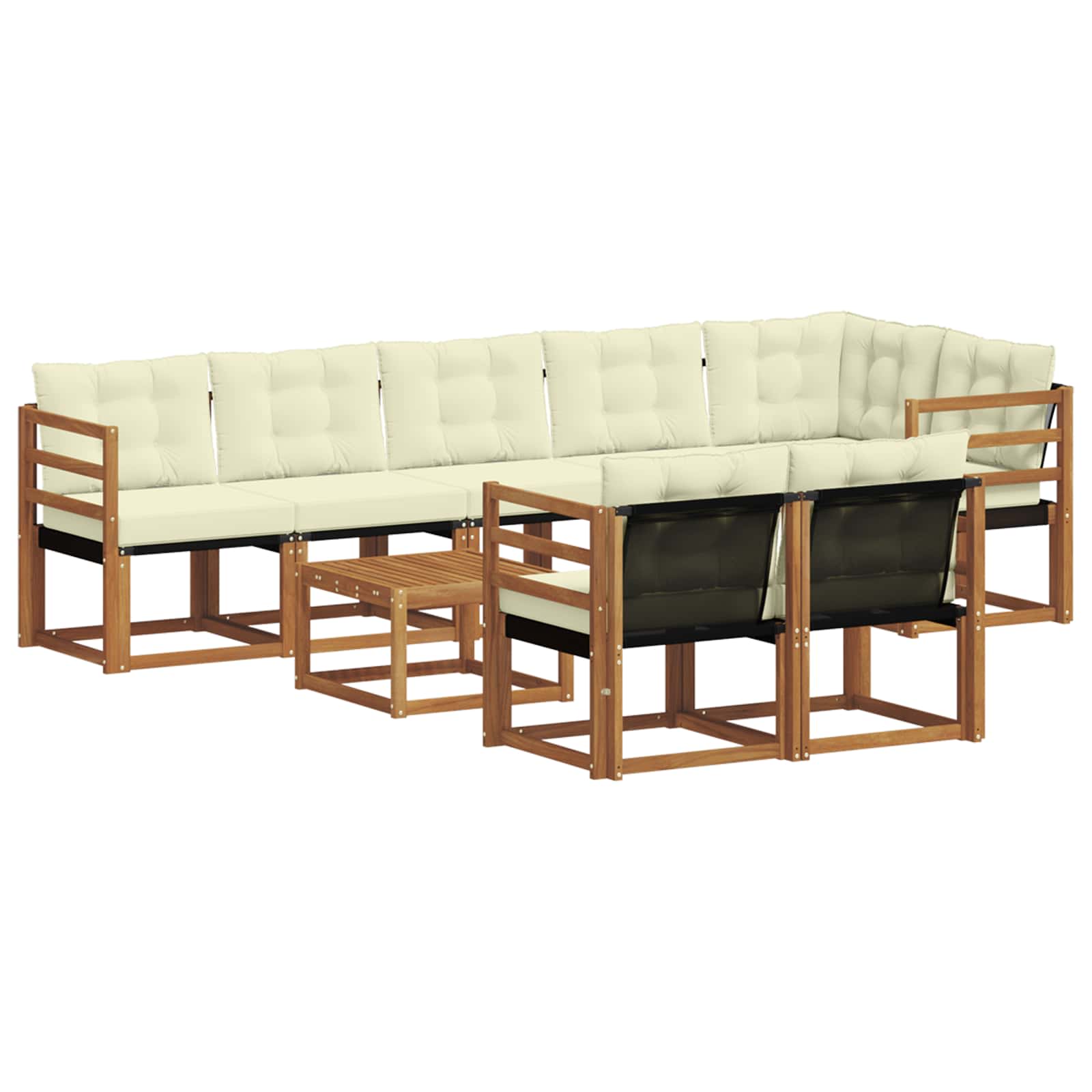 Outdoor-Sofagarnitur 9 stk. Natur und Creme