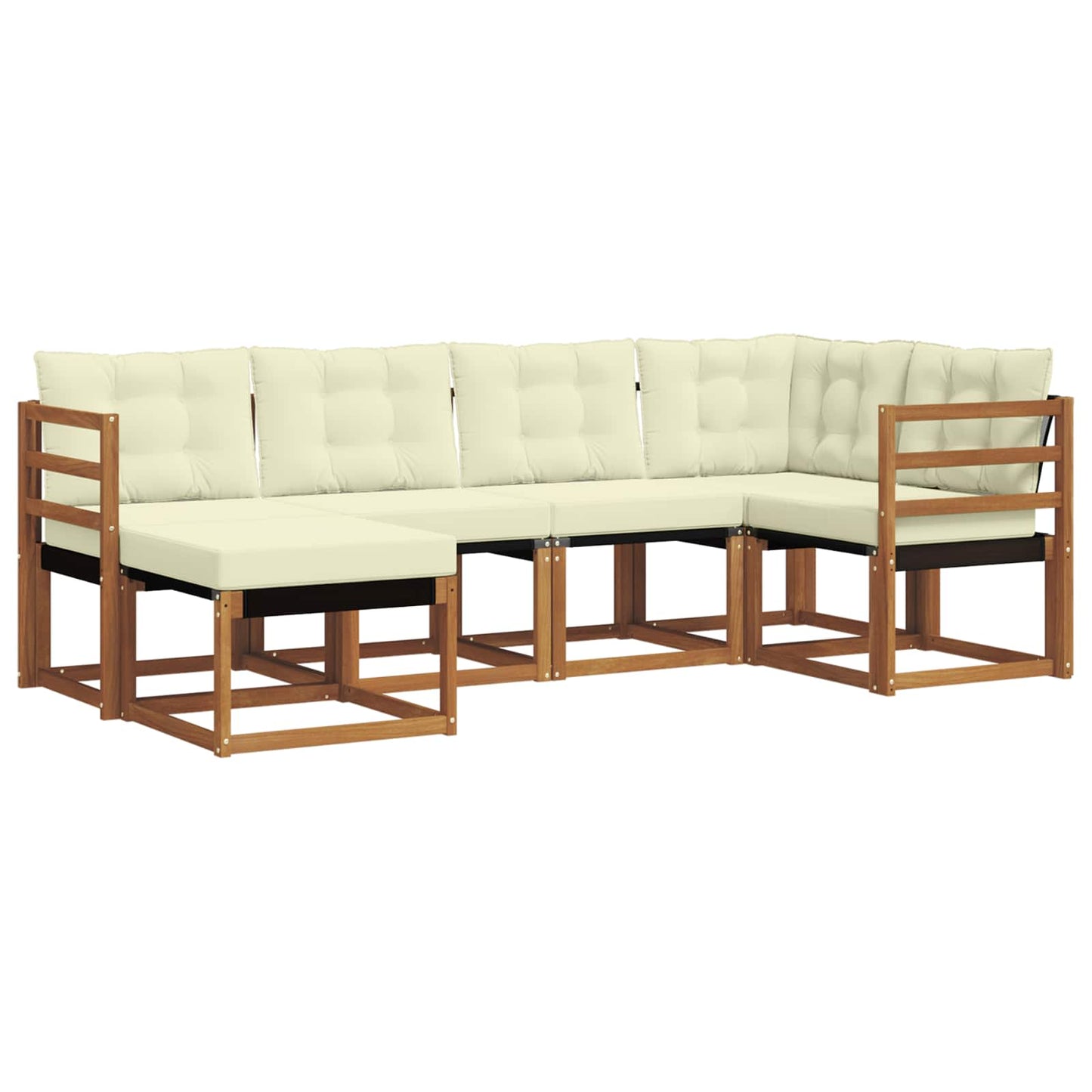 Outdoor-Sofagarnitur 6 stk. Natur und Creme