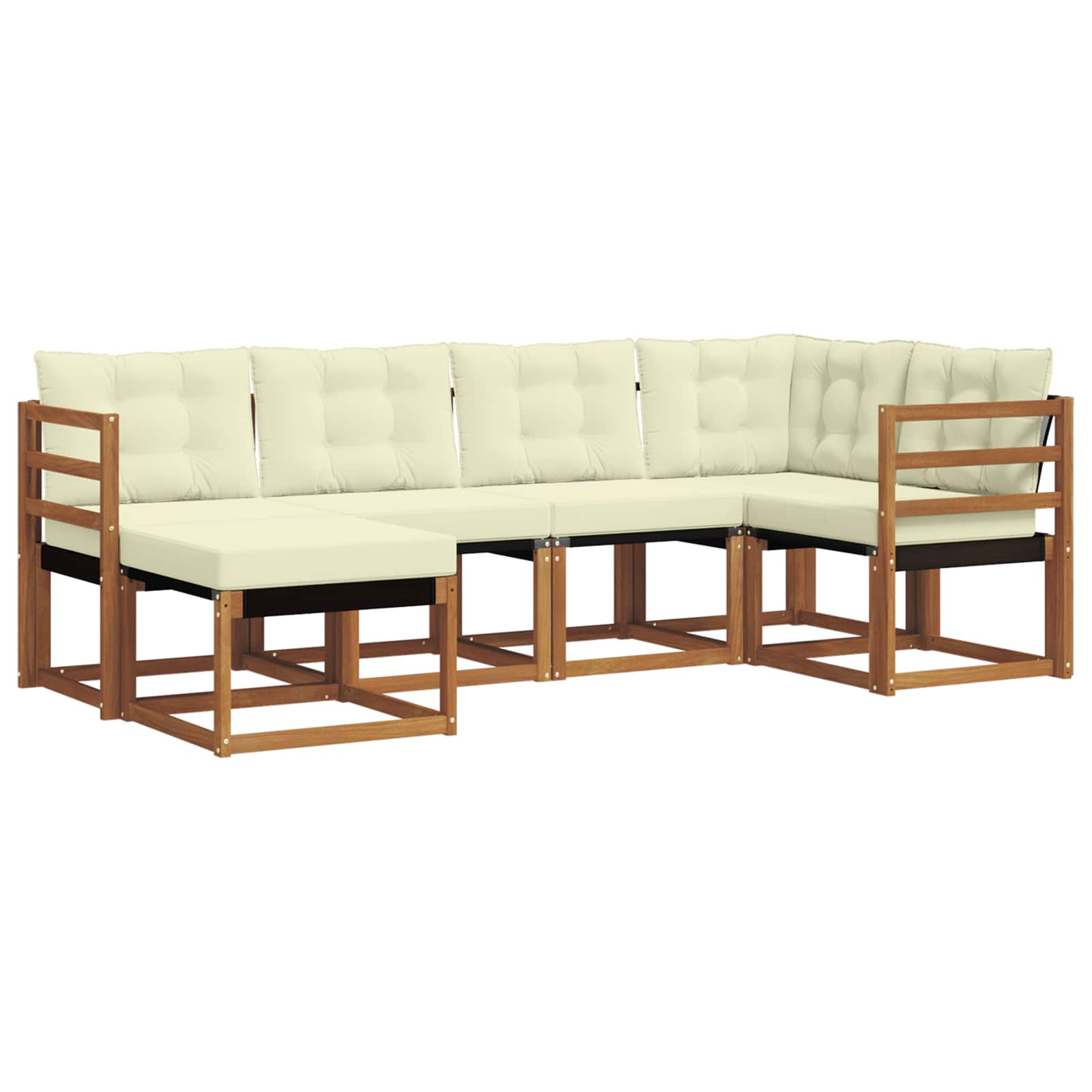 Outdoor-Sofagarnitur 6 stk. Natur und Creme