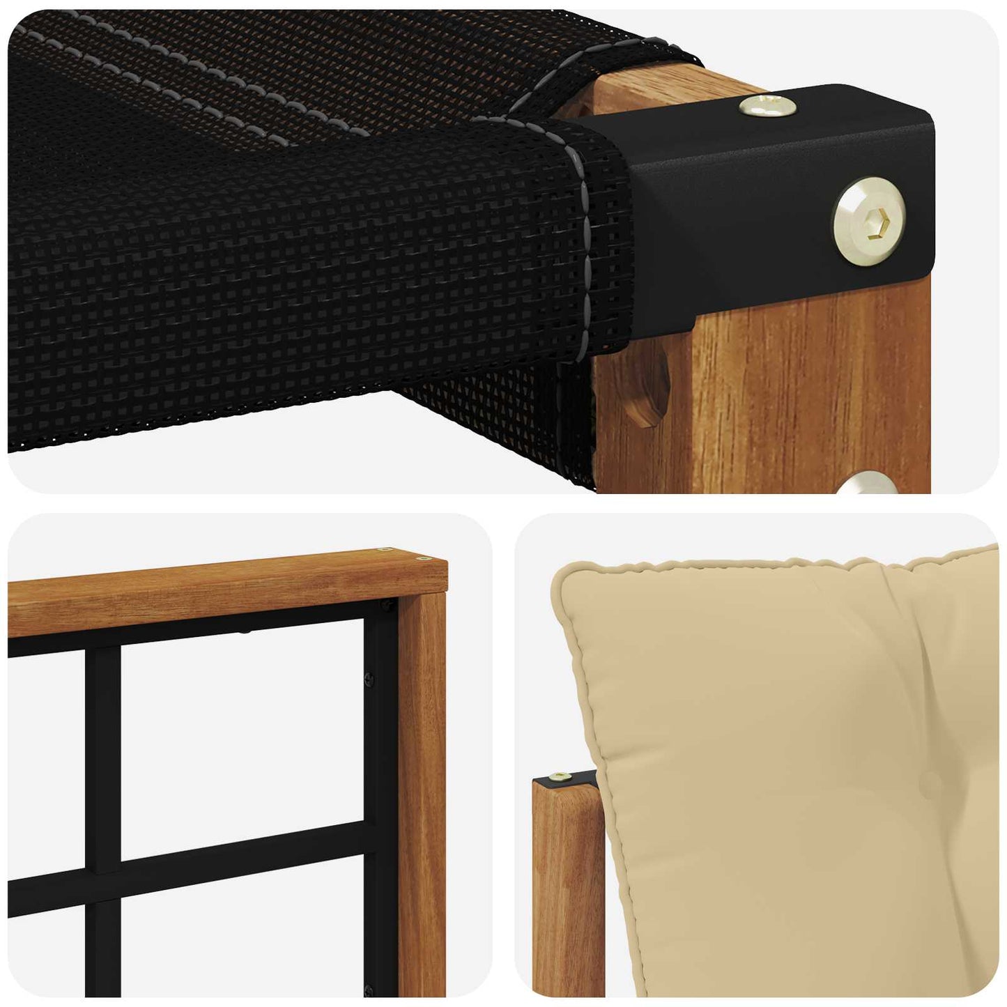 Outdoor-Sofagarnitur 6 stk. Natur und Beige