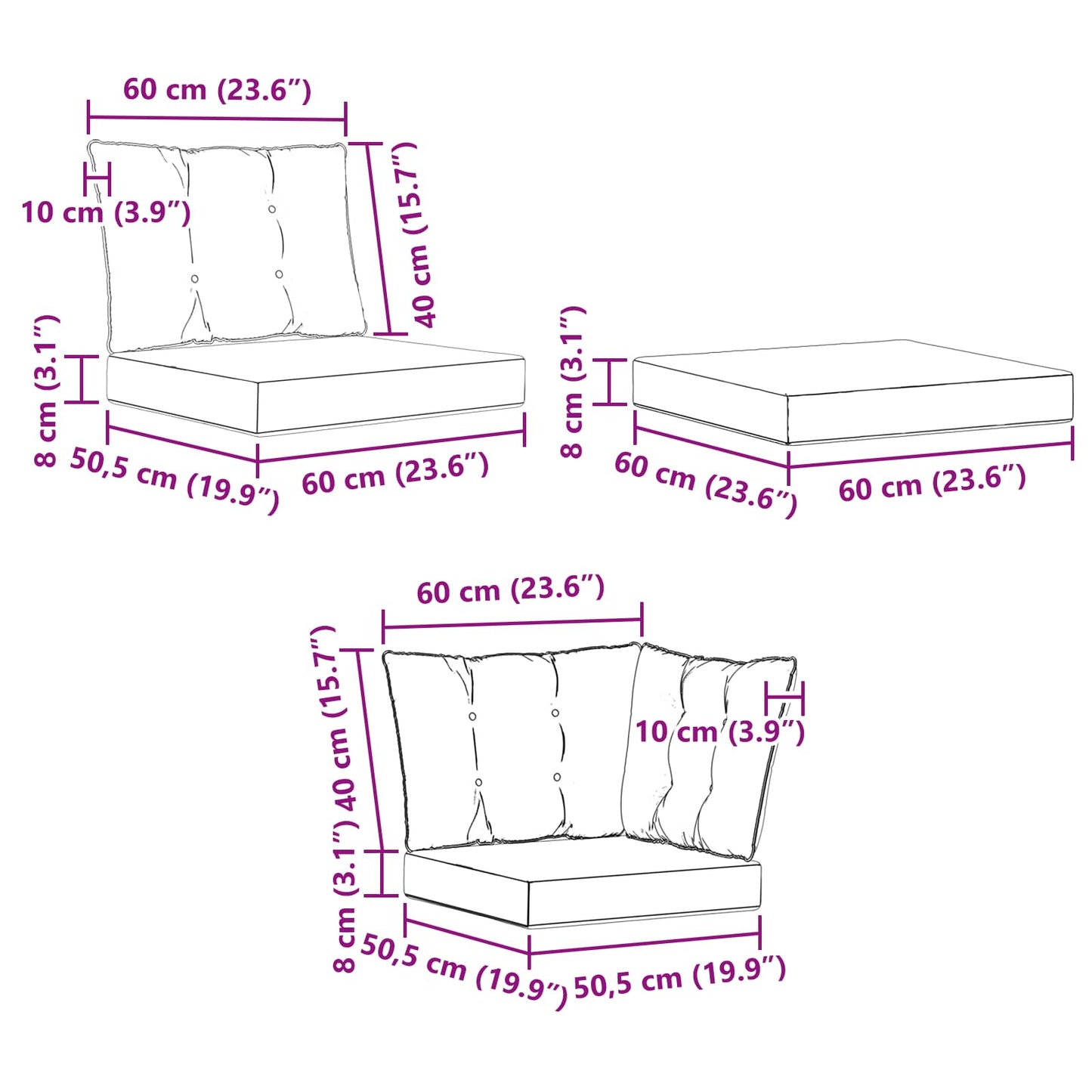 Outdoor-Sofagarnitur 6 stk. Natur und Beige